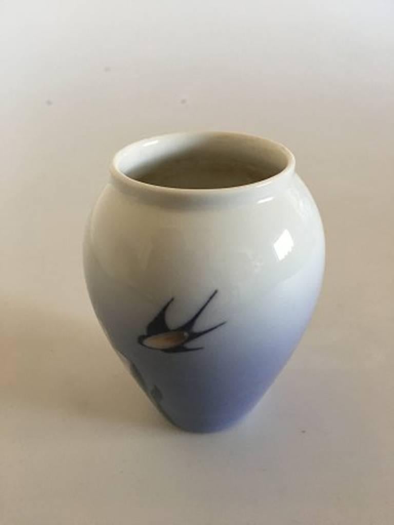 Royal Copenhagen Vase 2676 271 With French Lilly And Swallow