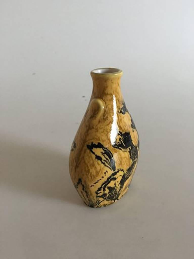 Bing and Grondahl unique vase by Cathinka Olsen. Measures 11cm has hairline crack at rim.