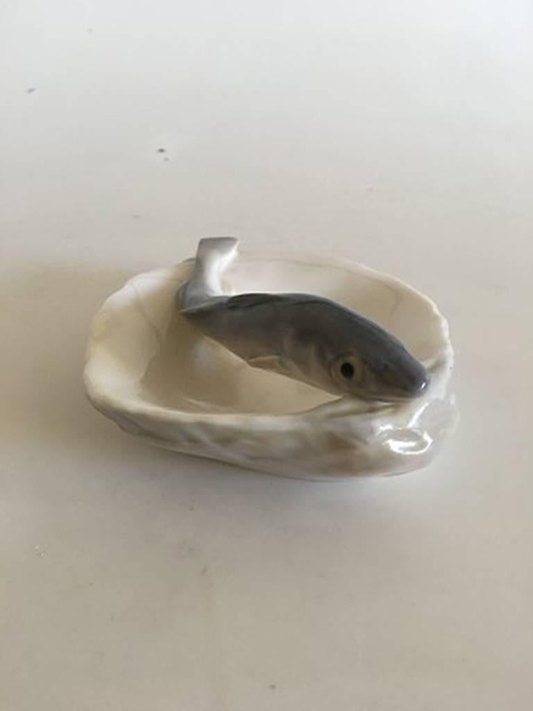 Royal Copenhagen Art Nouveau fish on shell #618. Measures 15.5 cm and is in perfect condition.