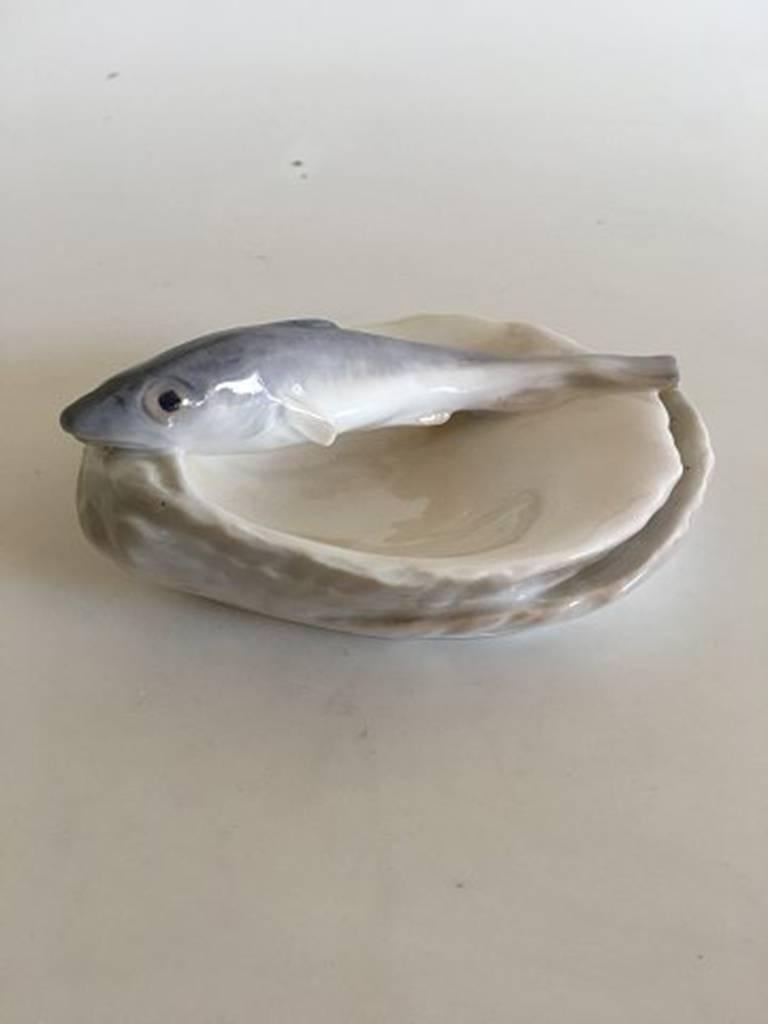 Danish Royal Copenhagen Art Nouveau Fish on Shell #618 For Sale