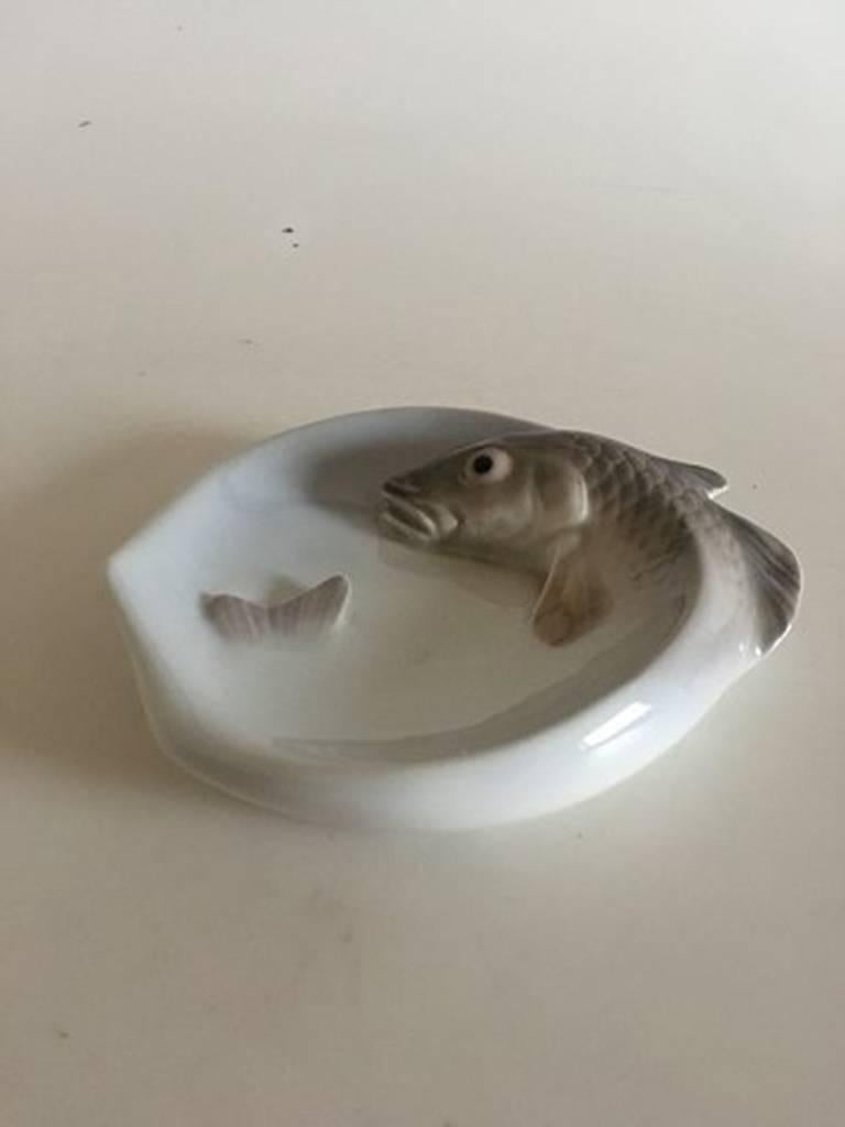 Royal Copenhagen Art Nouveau fish tray #619. Measures 16 cm and is in good condition.