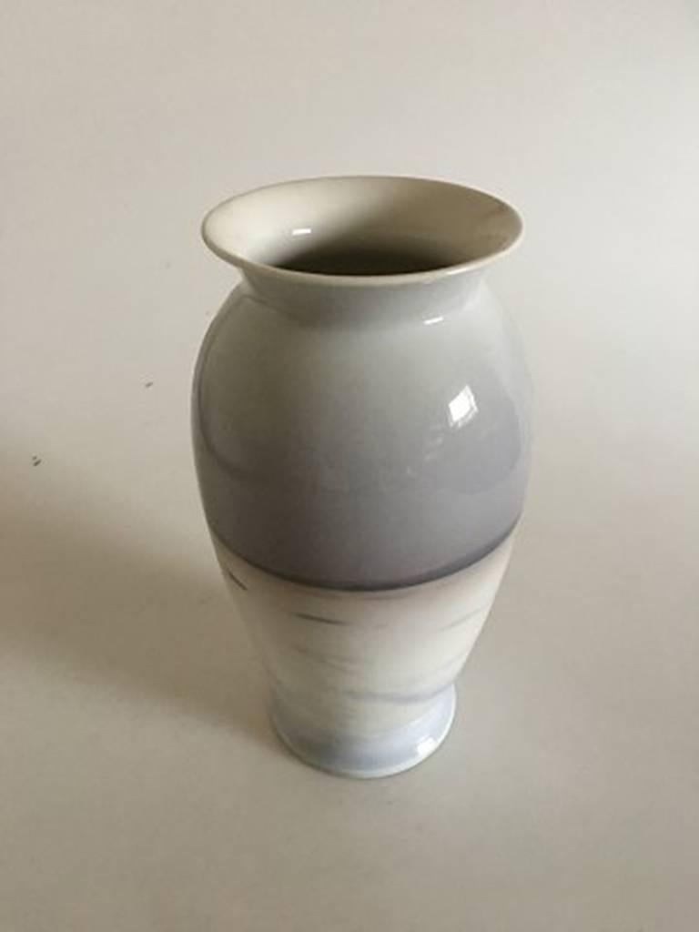 Danish Bing & Grondahl Art Nouveau Vase by Clara Nielsen with Snow Landscape #8591/370 For Sale