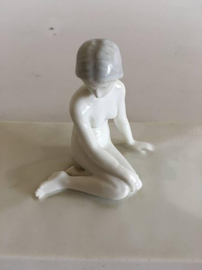 Danish Bing & Grondahl Art Nouveau Paperweight with Young Woman #1554 For Sale