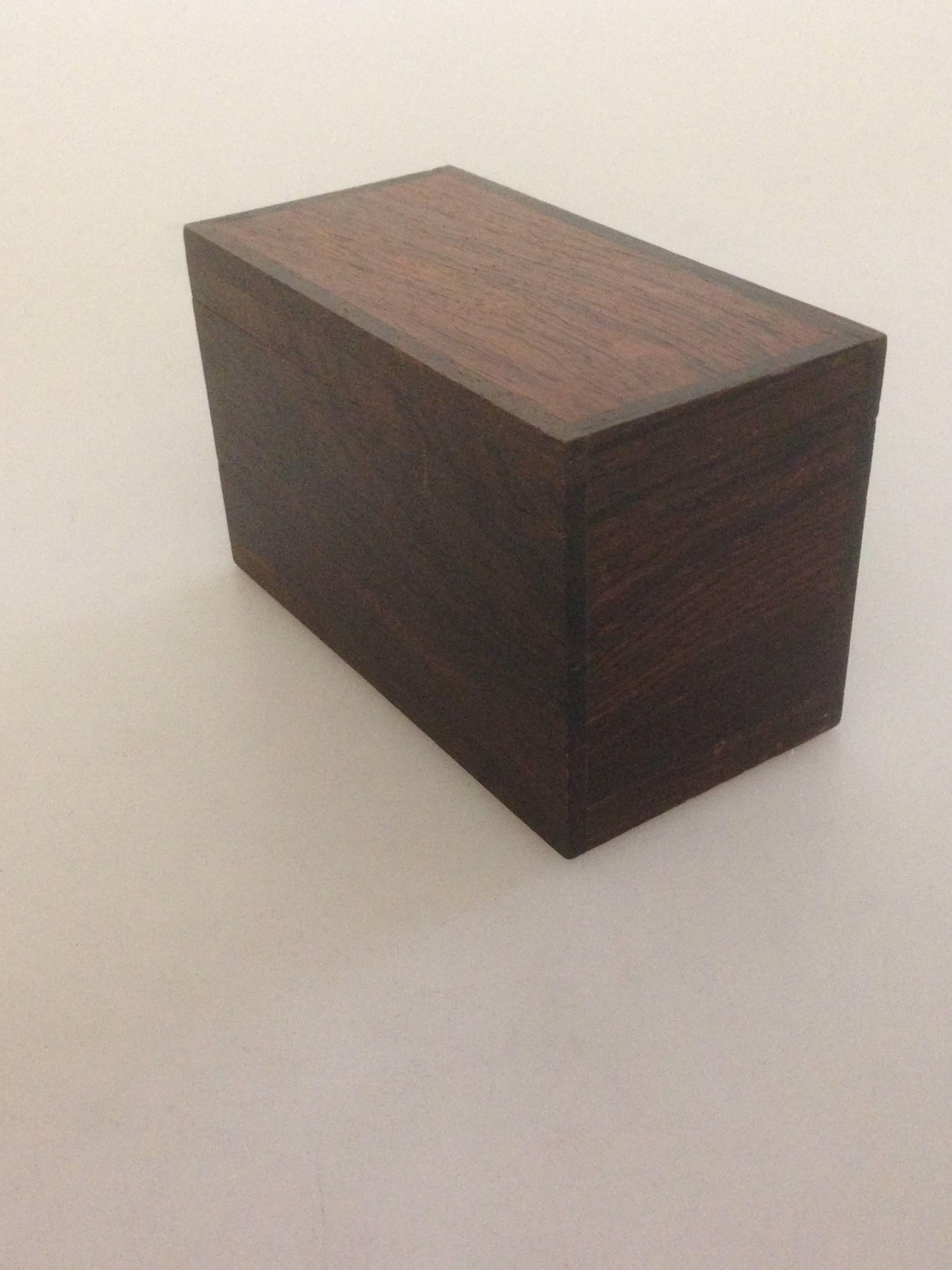 Woodwork Danish Rosewood Box for Cards For Sale