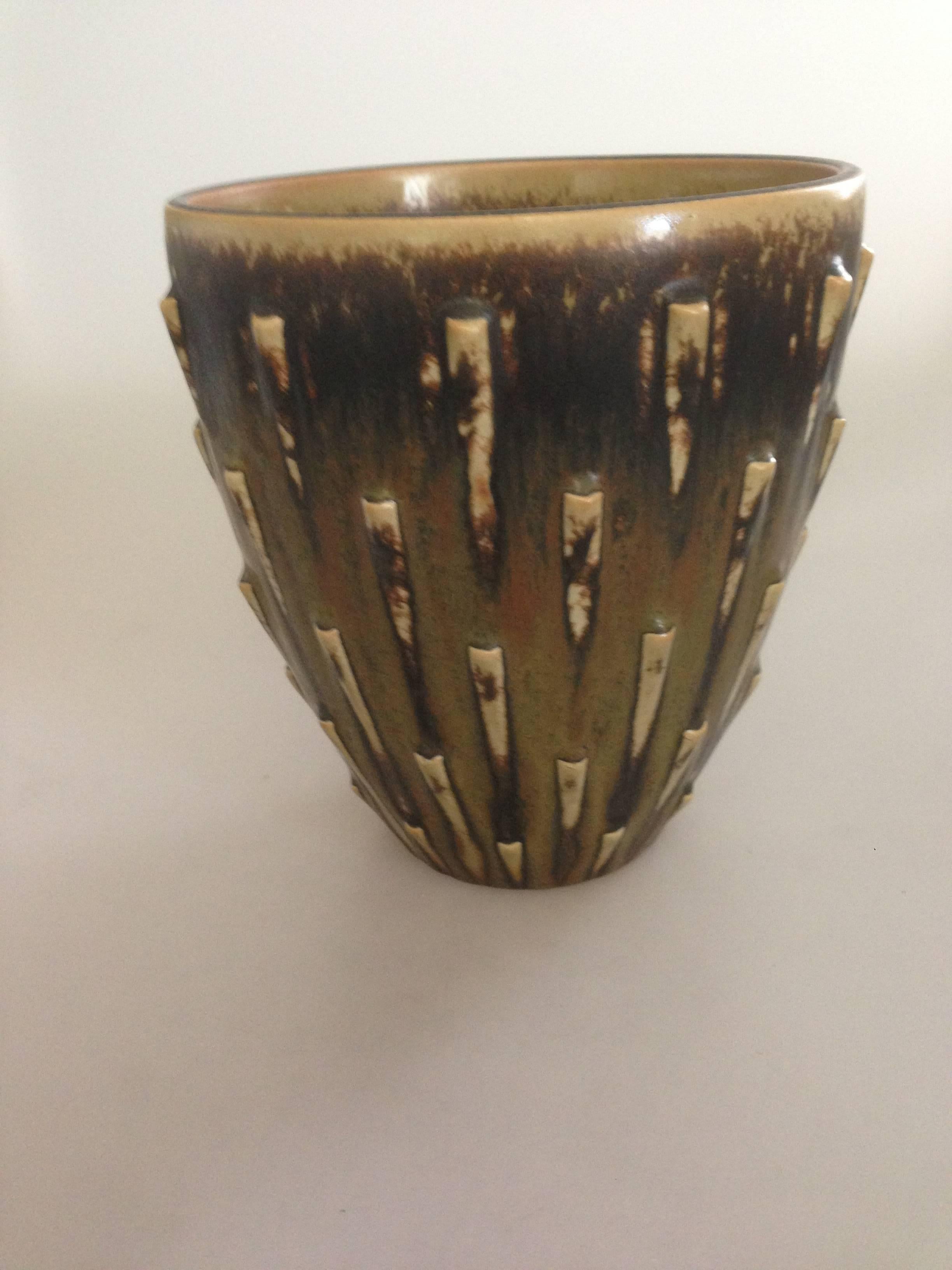 Art Deco Royal Copenhagen Stoneware Vase by Arno Malinowski