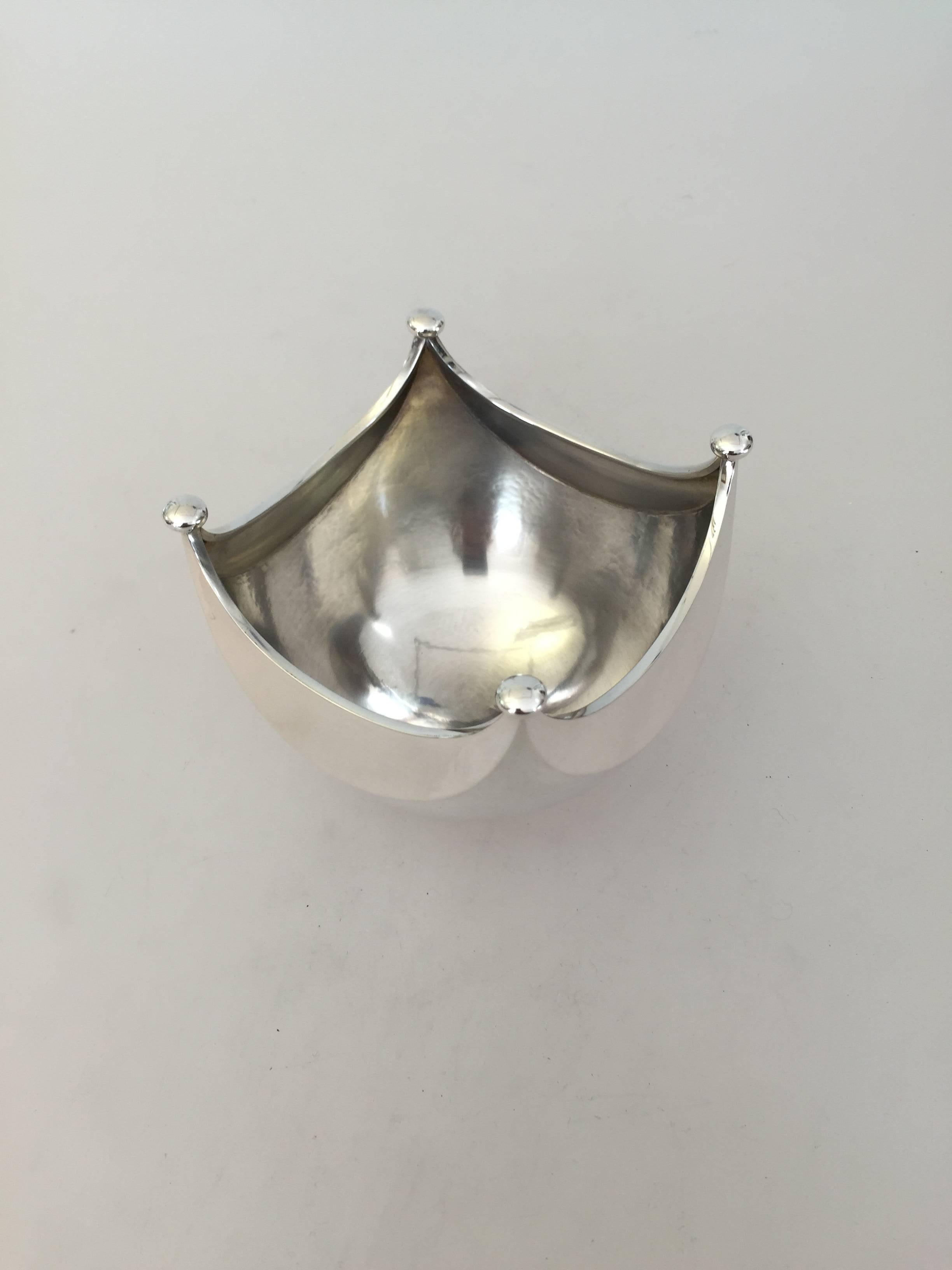 Hans Hansen Sterling Silver Bowl by Karl Gustav Hansen from 1987. The bowl is #25 out of 100 made. It measures 9.5 cm high and is in perfect condition.

Hans Hansen (1884-1940) was a Danish silversmithy. He opened his own smithy and shop in