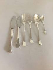 Hans Hansen Sterling Silver Flatware Kristine Set of 72 Pieces