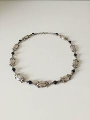 Georg Jensen Sterling Silver Necklace with Blue Stones