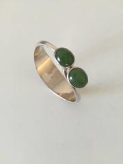 Hans Hansen Sterling Silver Bracelet with Green Gemstones