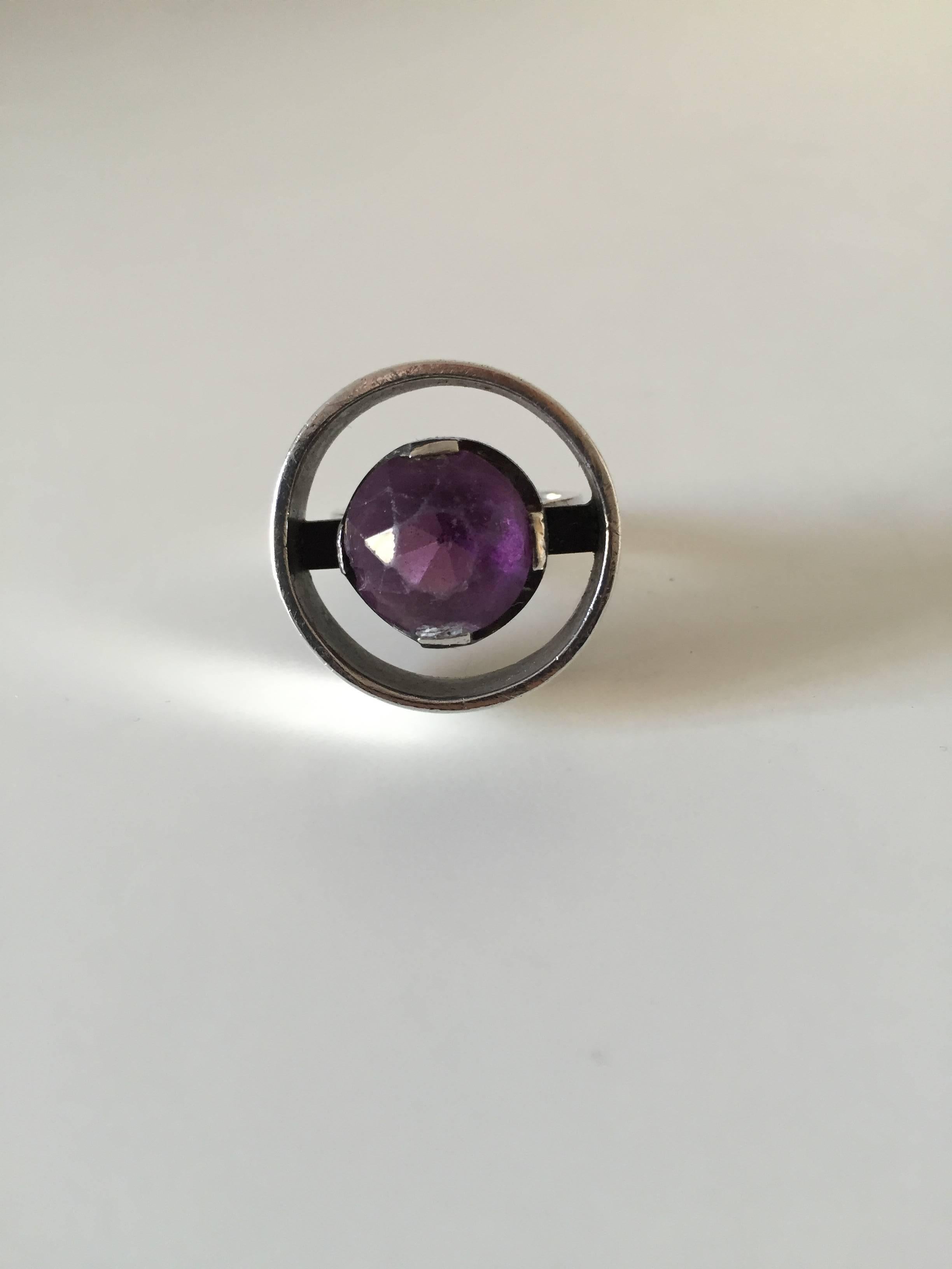 Other Hans Hansen Sterling Silver Ring with Amethyst