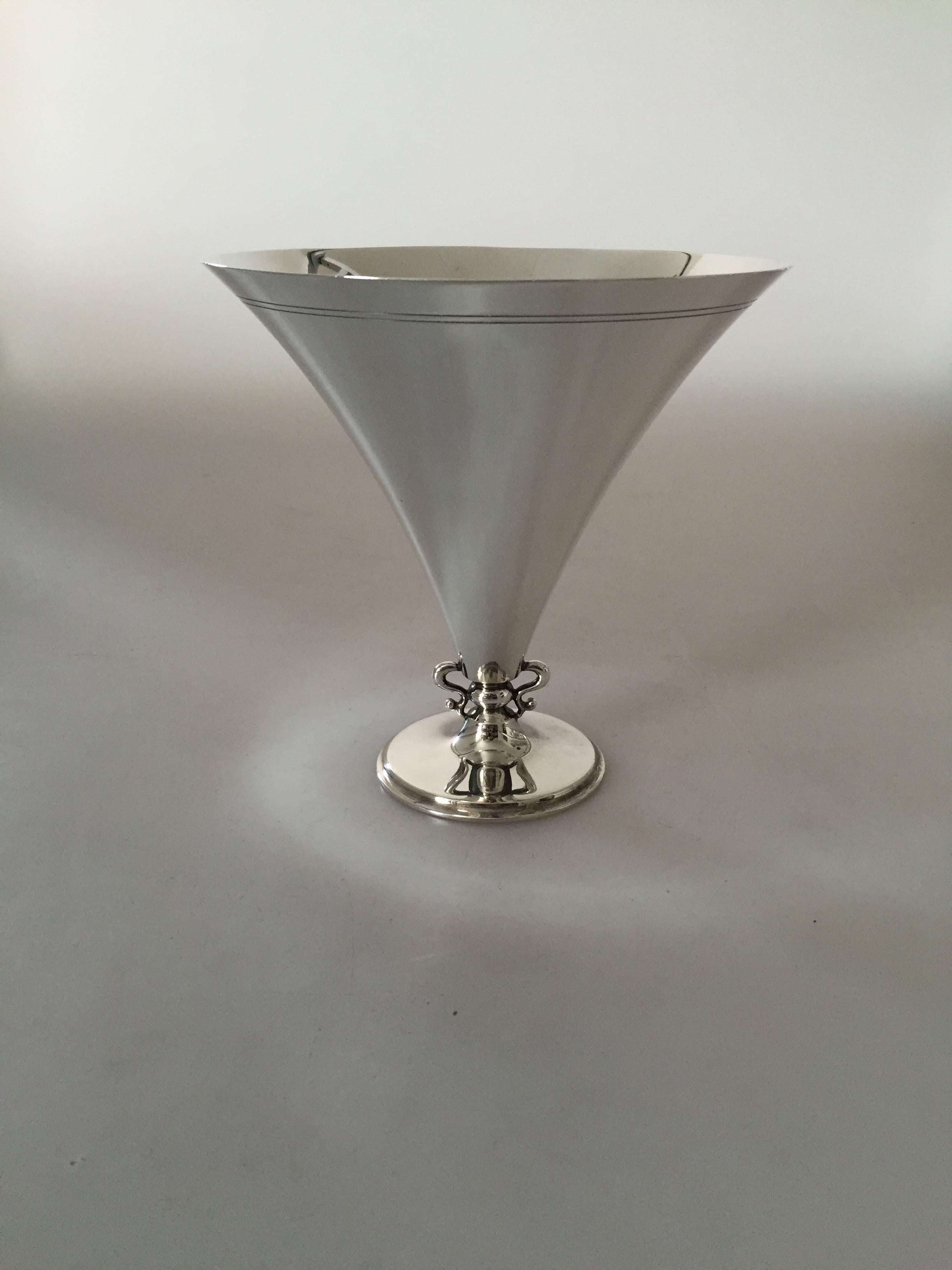 Art Deco Just Andersen Silver Vase Made at GAB, Sweden