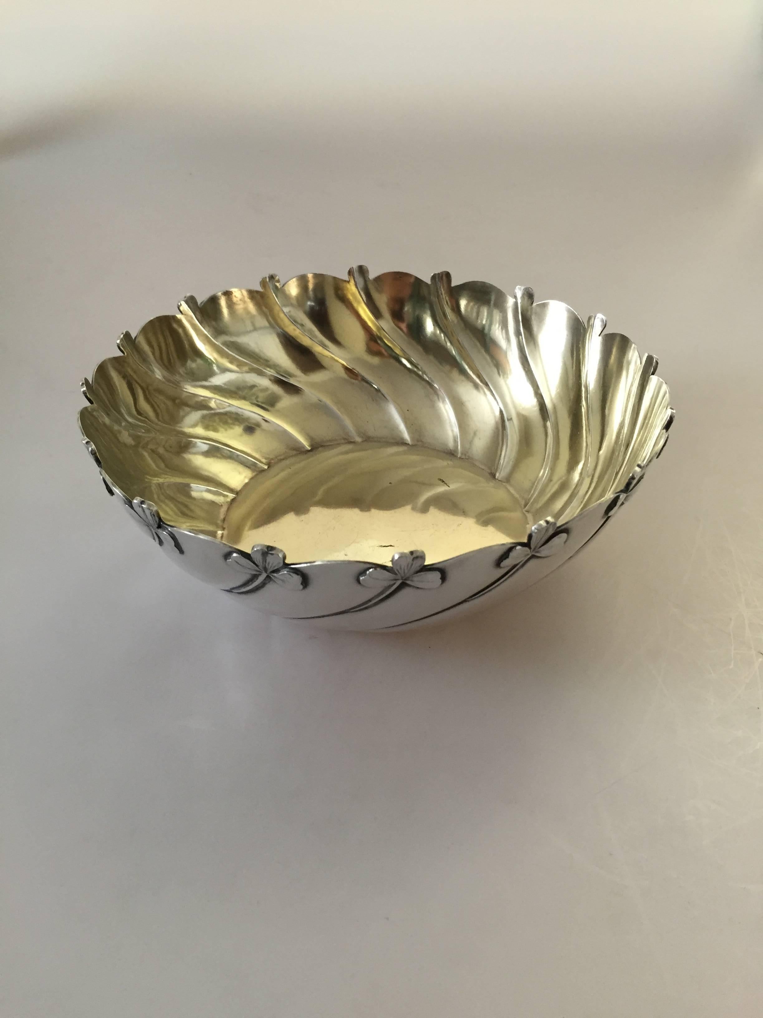 Danish Anton Michelsen Sterling Silver Art Nouveau Decorative Bowl For Sale
