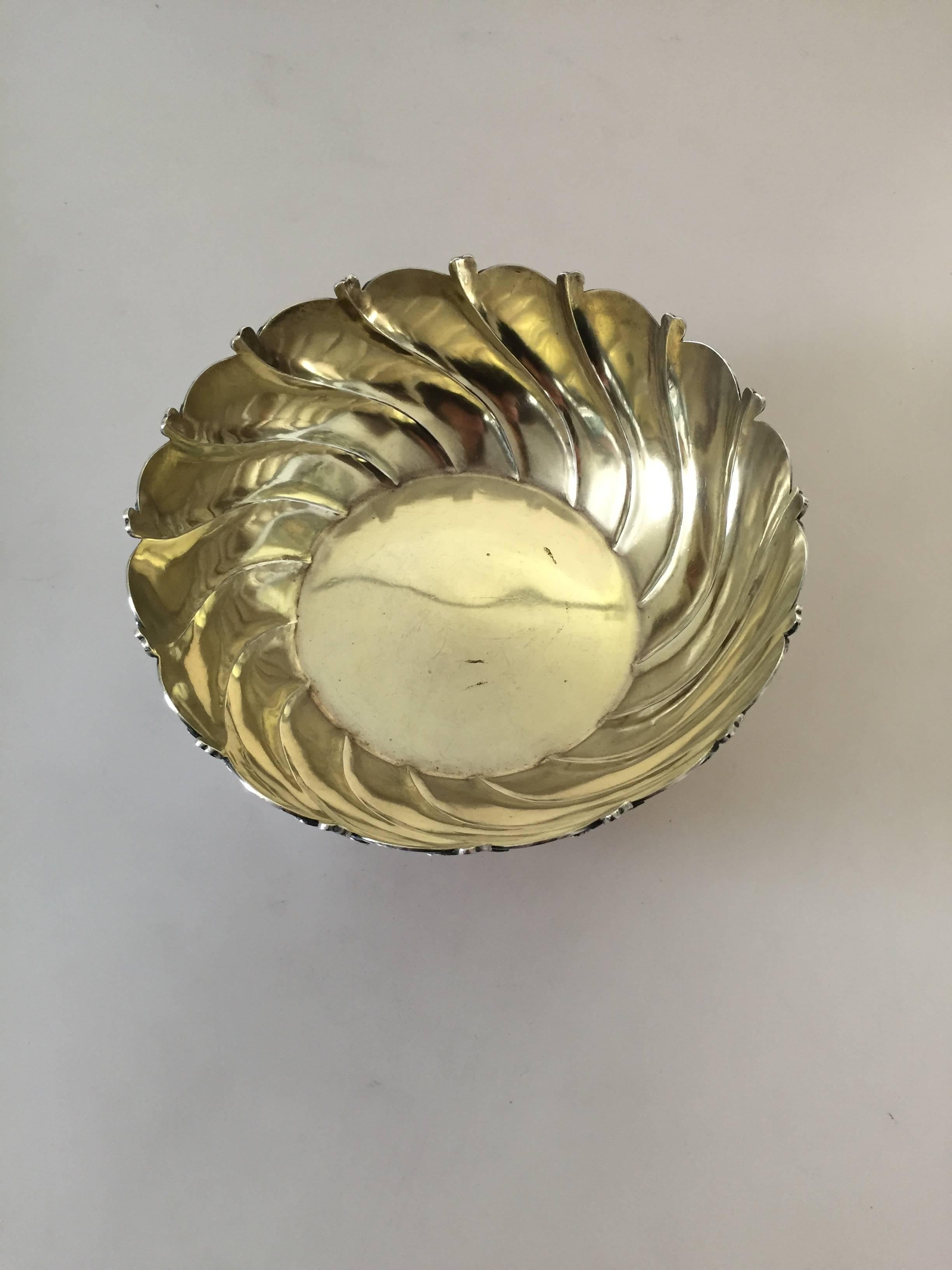 Anton Michelsen Sterling Silver Art Nouveau Decorative Bowl In Good Condition For Sale In Copenhagen, DK