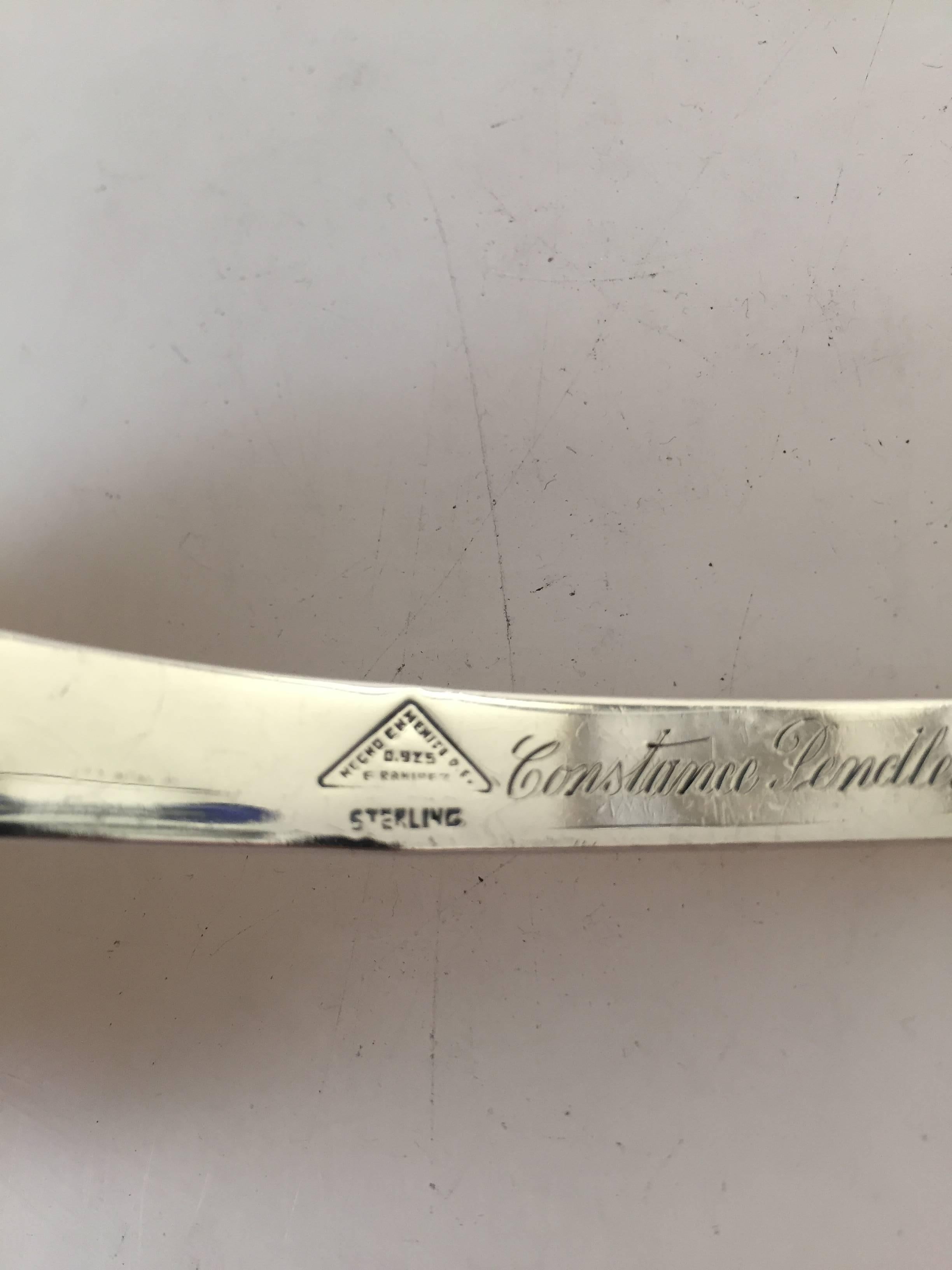F. Ramirez sterling silver gravy spoon from Mexico. Made in the Georg Jensen Blossom style.