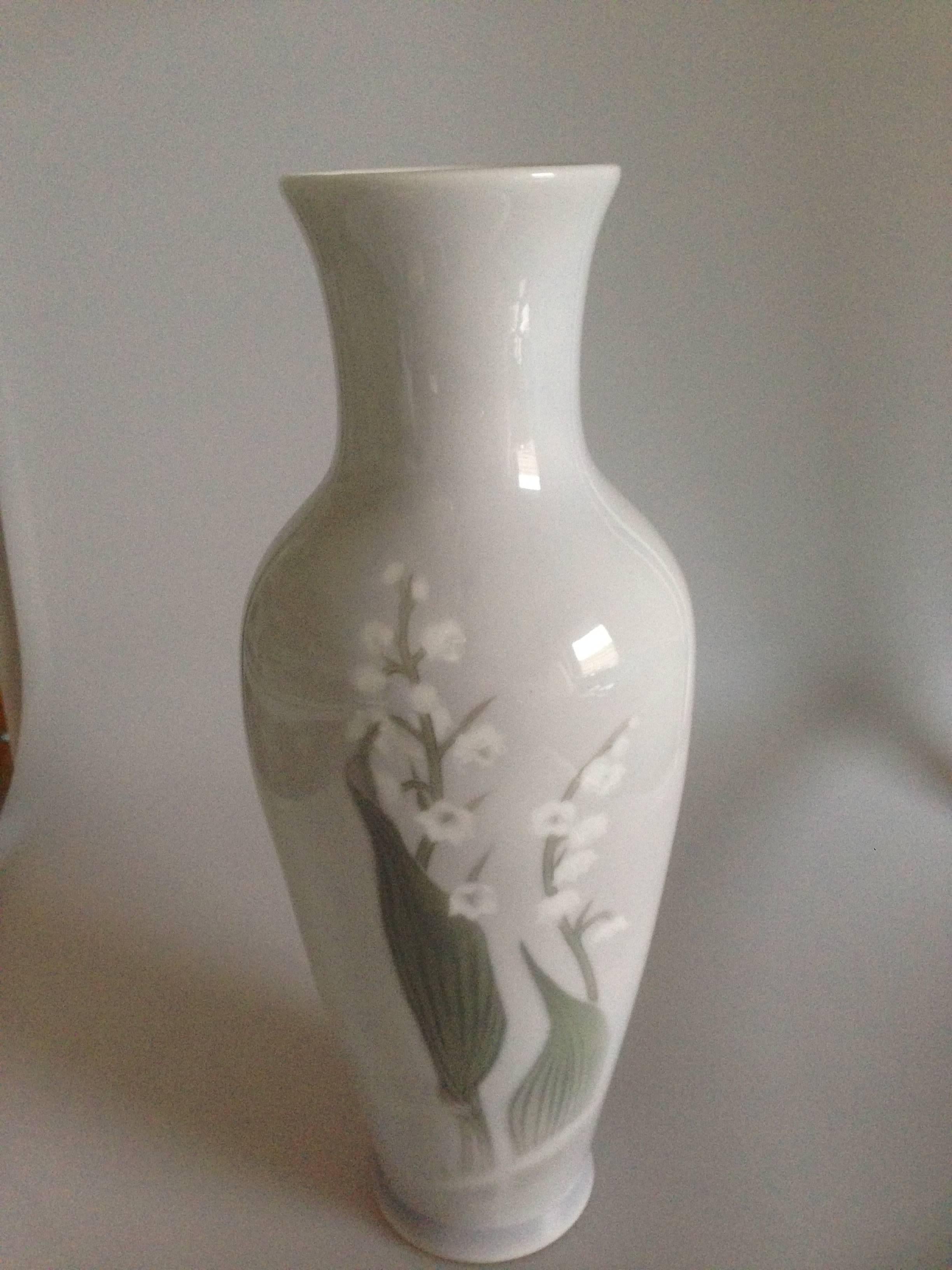 Royal Copenhagen unique Art Nouveau Vase by Marianne Host from 1896. Measures 42cm high and 11cm diameter at the top rim and is in perfect condition.