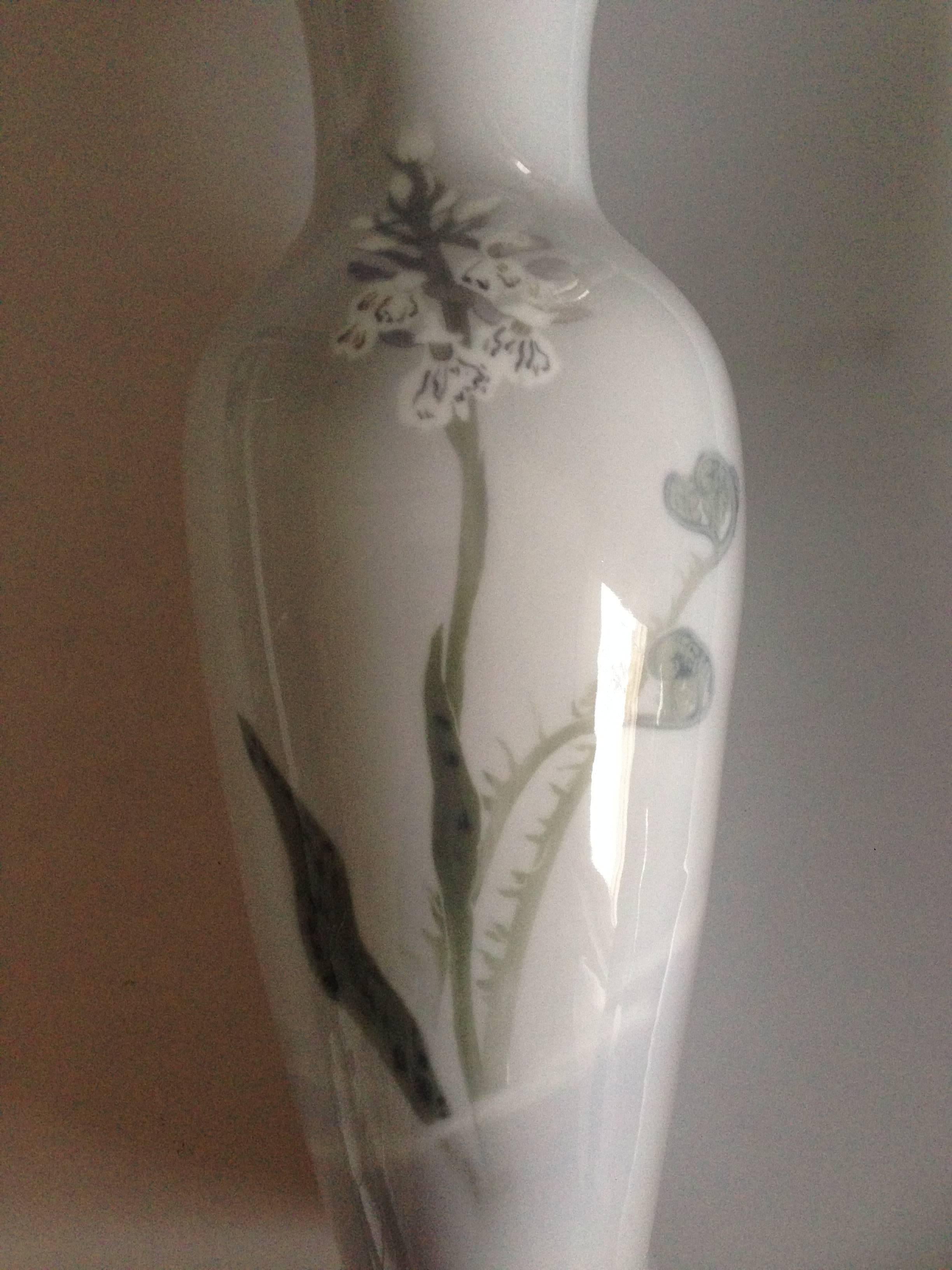 Hand-Painted Royal Copenhagen Unique Art Nouveau Vase by Marianne Host, 1896 For Sale