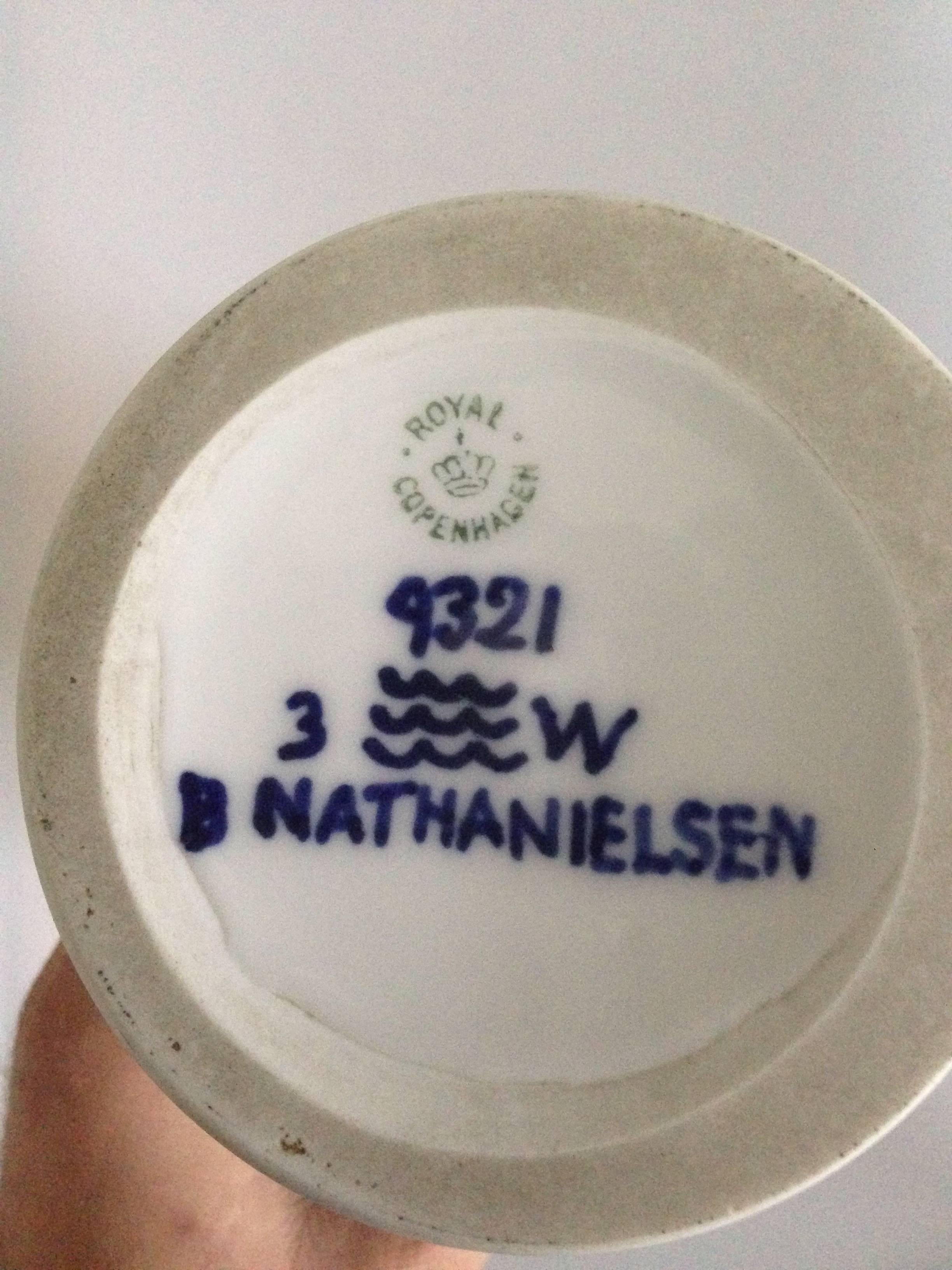 Porcelain Royal Copenhagen Unique Art Nouveau Vase by Berta Nathanielsen, 1906