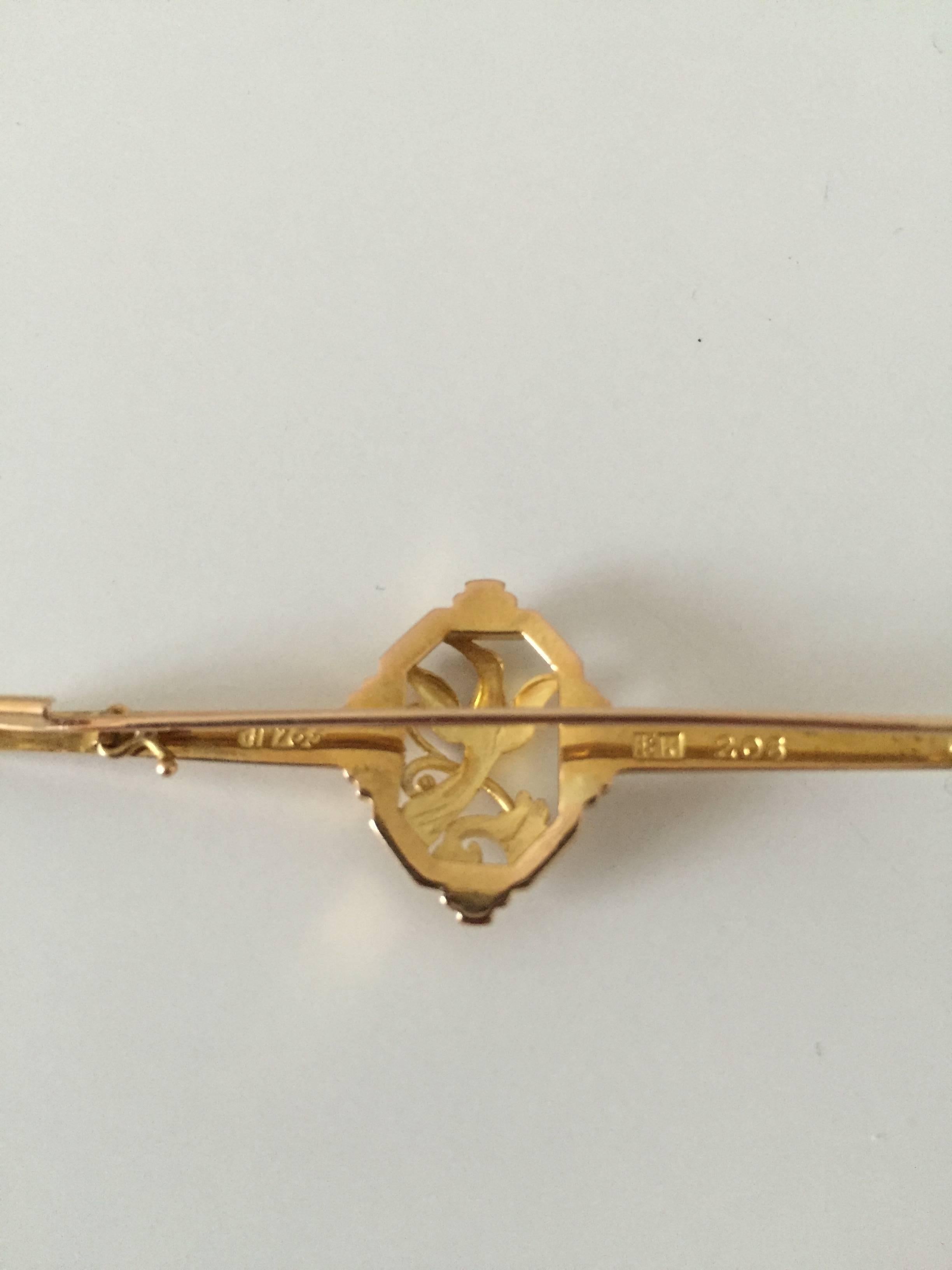 Georg Jensen 18-karat gold brooch #206. Dates 1908-1914. in perfect condition.

Measures 6.2 cm (2 7/16