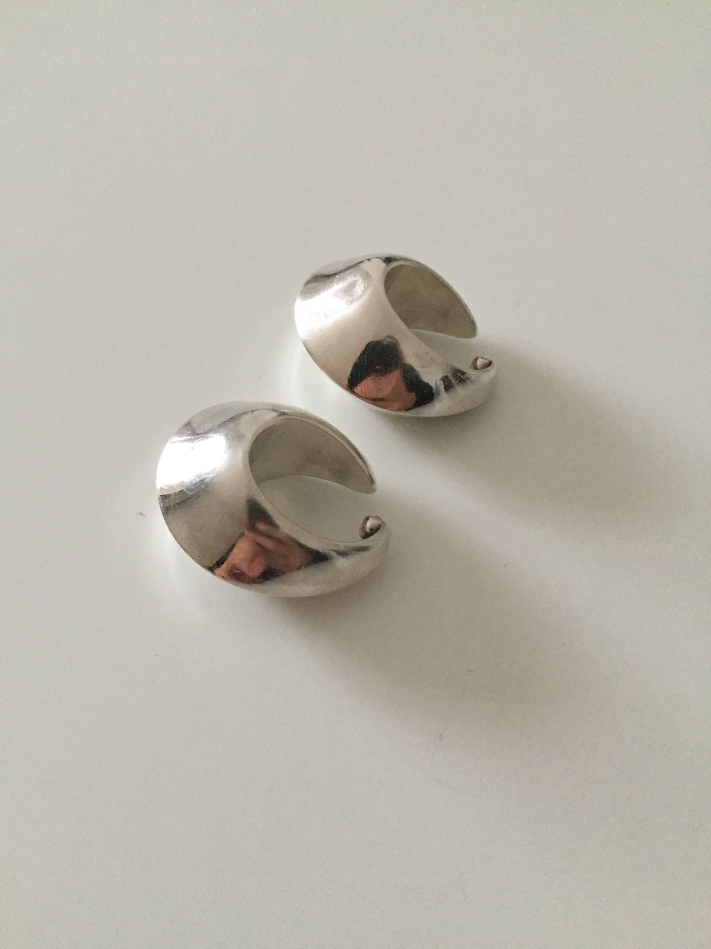 Georg Jensen sterling silver earrings designed by Nanna Ditzel #126B. 

Measures: 2 cm (0 25/32