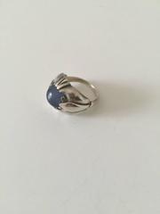 Georg Jensen Sterling Silver Ring with Blue Stone