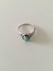 Georg Jensen Sterling Silver Ring with Green Stone #46