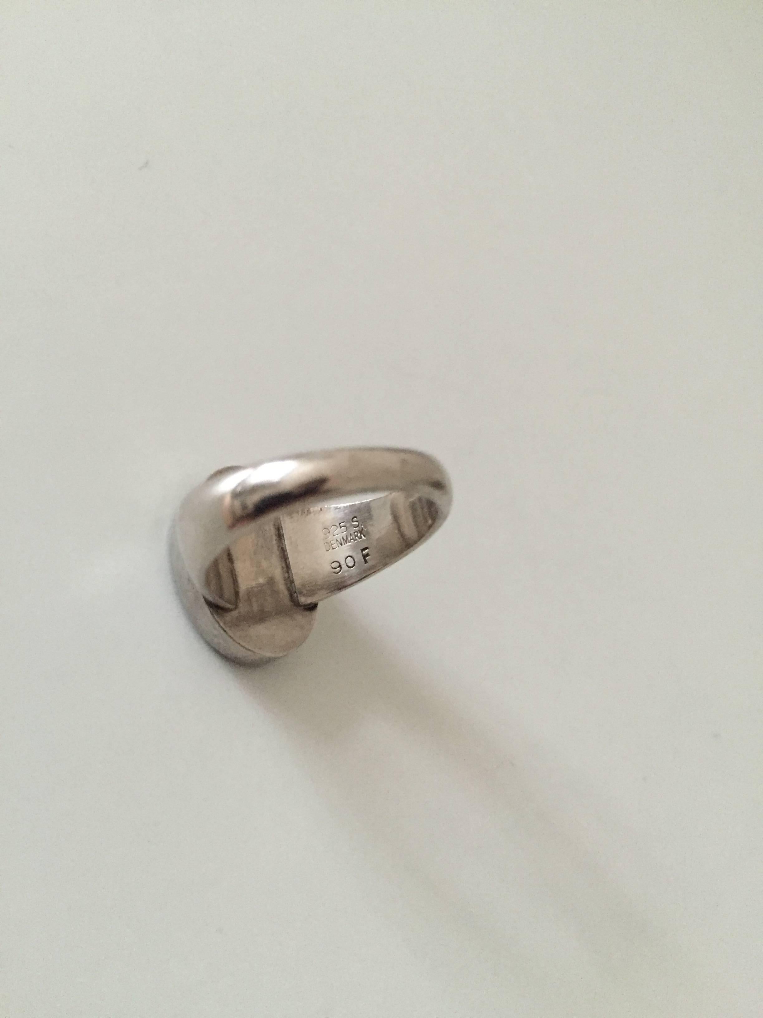 Danish Georg Jensen Sterling Silver Ring with Stone