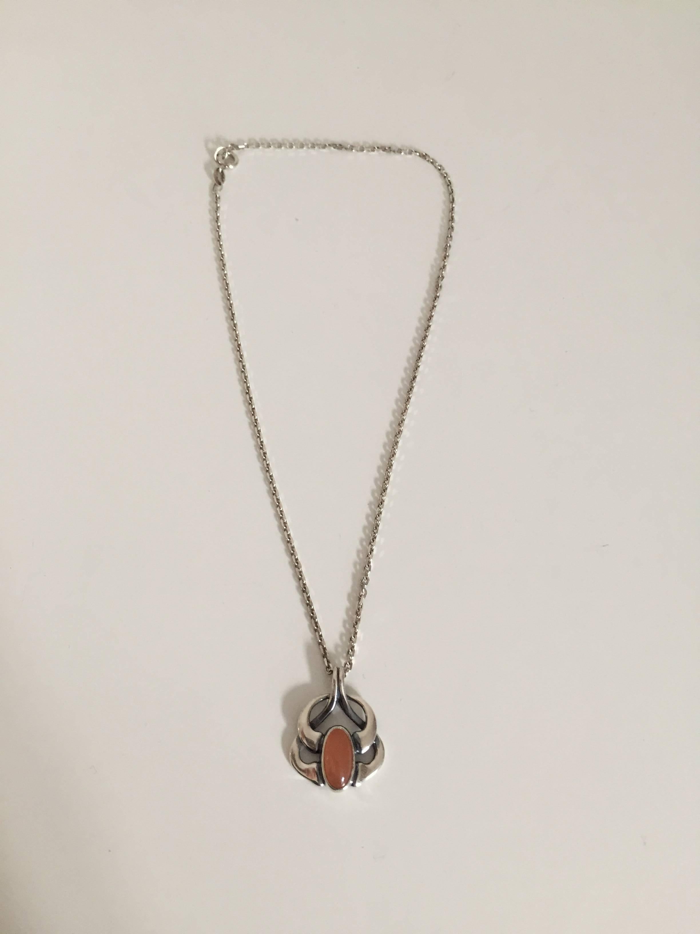 Georg Jensen 2006 sterling silver annual pendant necklace. 

Chain measures 38 cm (14 61/64