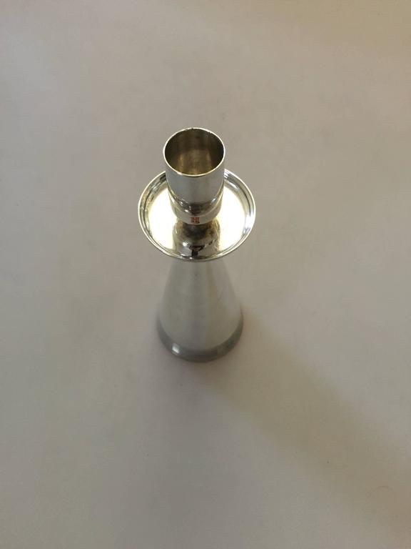 20th Century Danish Sterling Silver Candlestick by Svend Toxværd For Sale