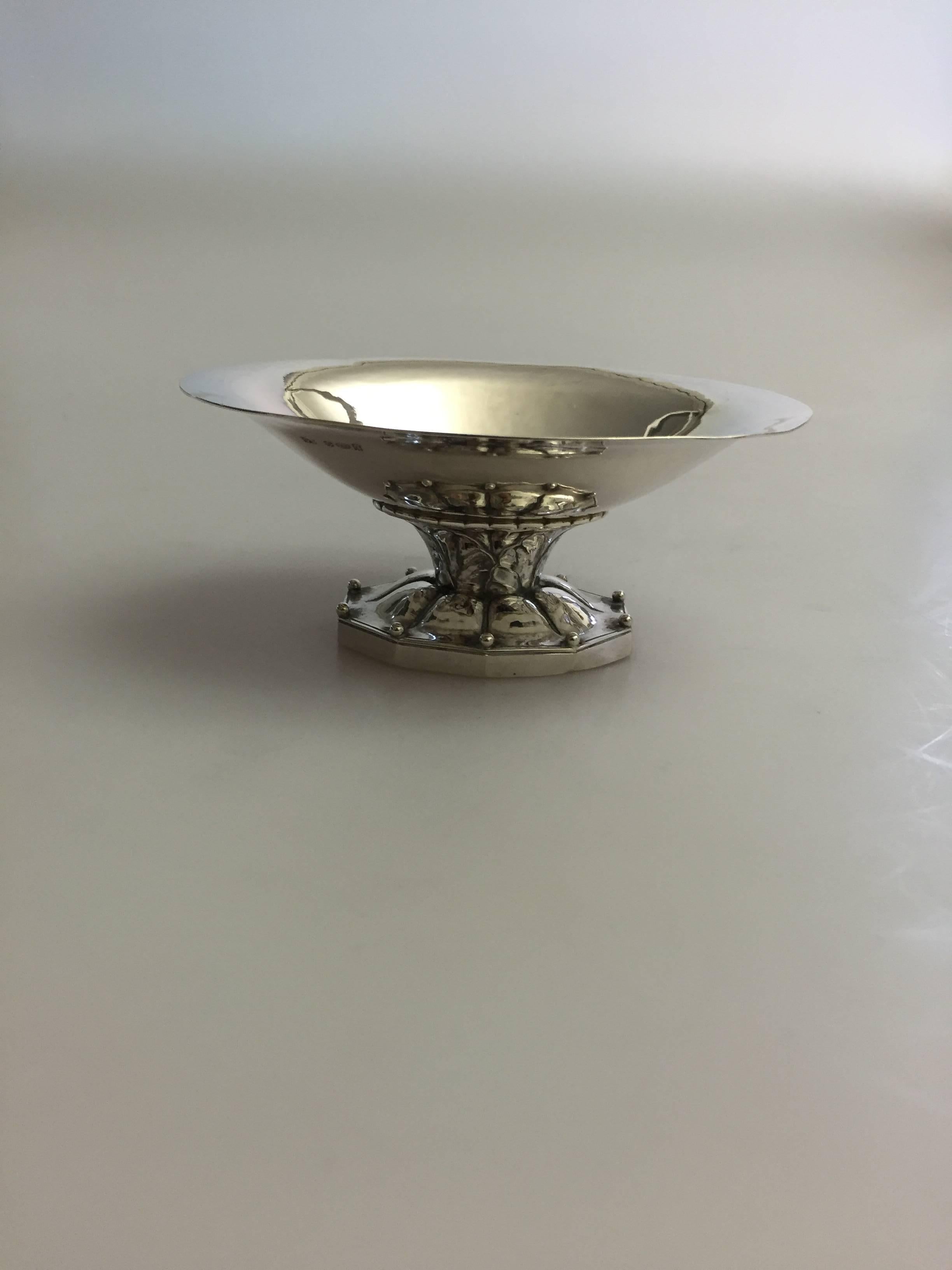 Danish Georg Jensen Sterling Silver Footed Bowl or Ash Tray For Sale