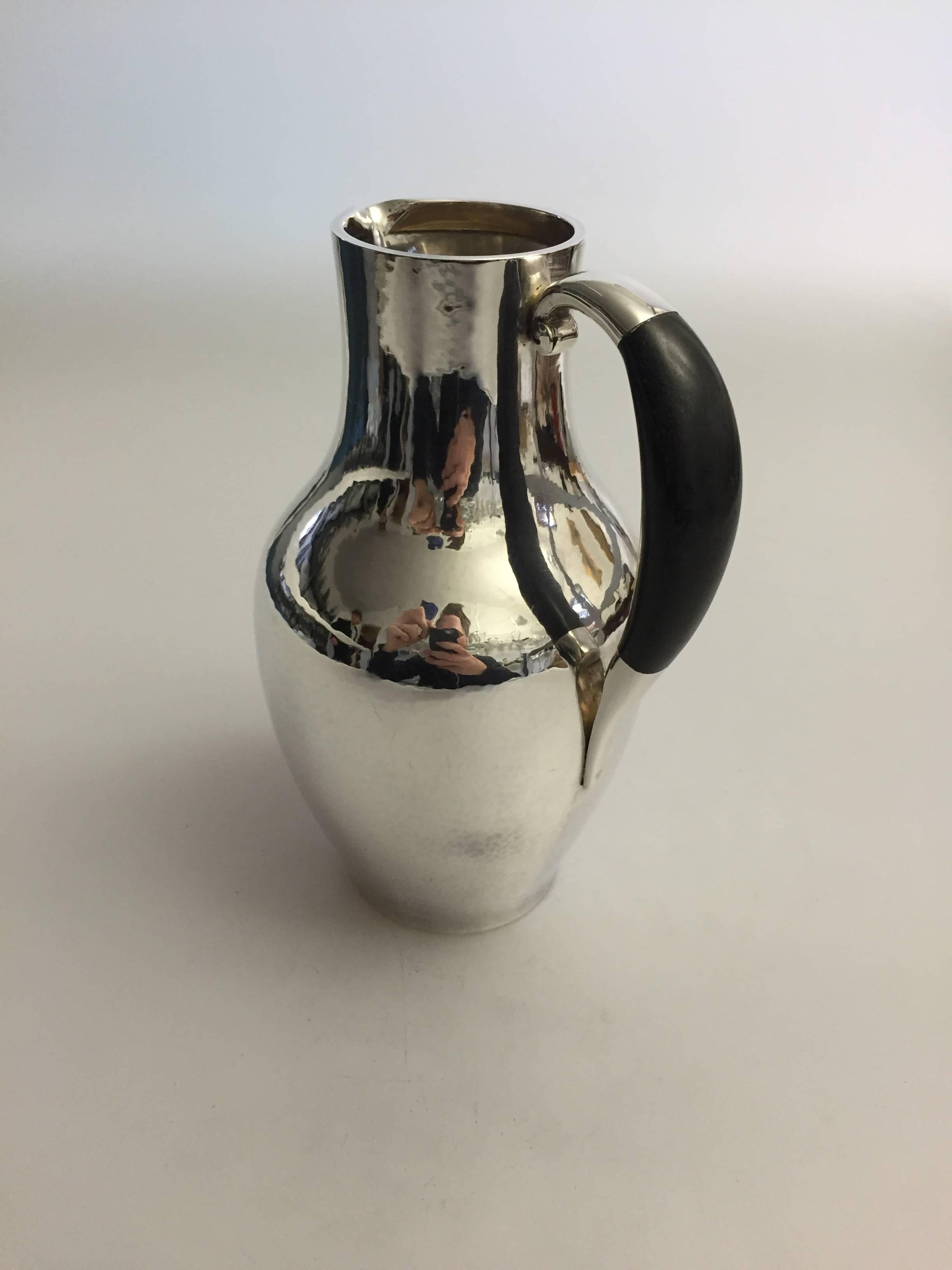 Danish Georg Jensen Sterling Silver Water Pitcher For Sale