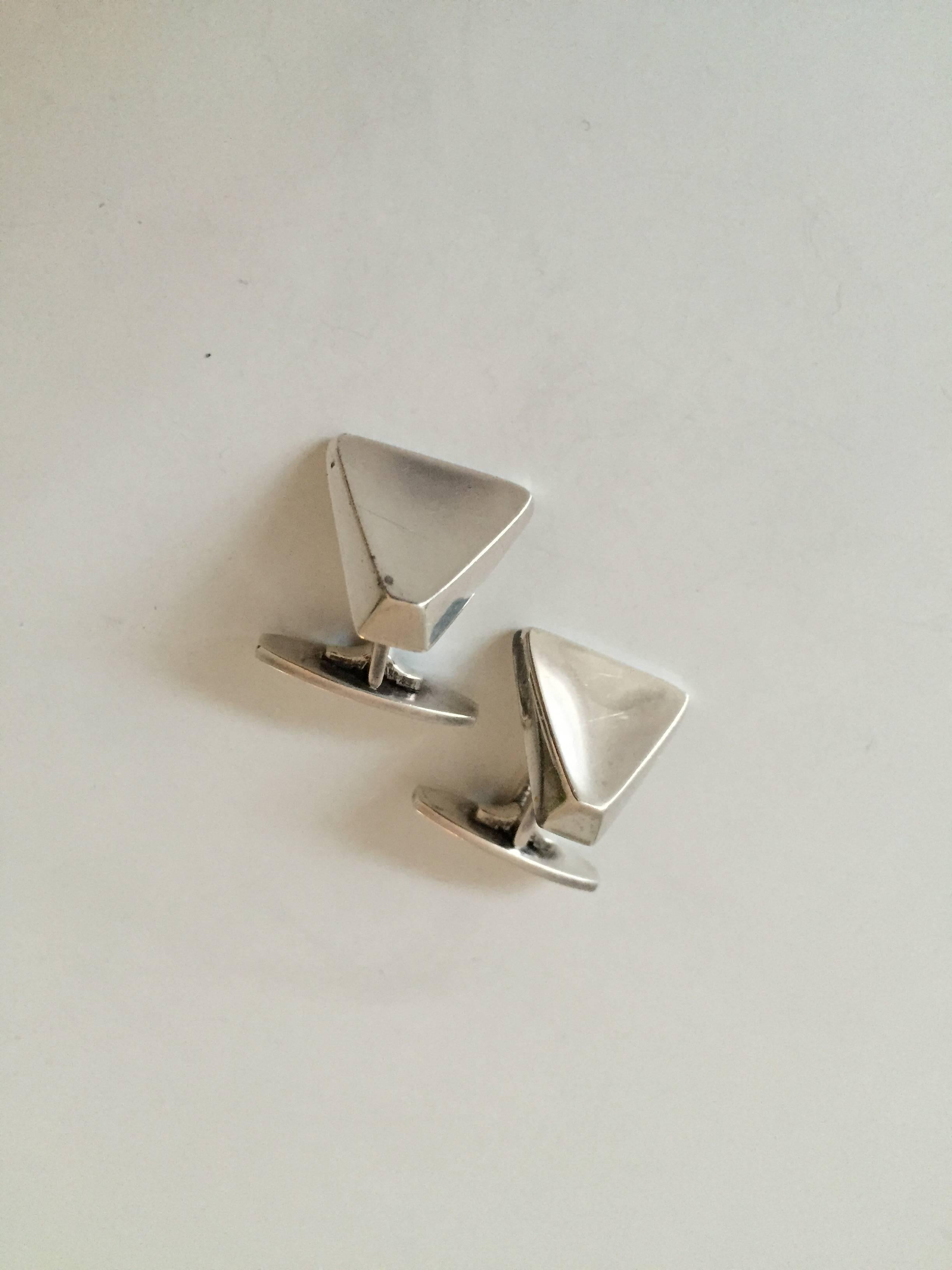 Bent Knudsen Danish Sterling Silver Cuff Links In Excellent Condition In Copenhagen, DK