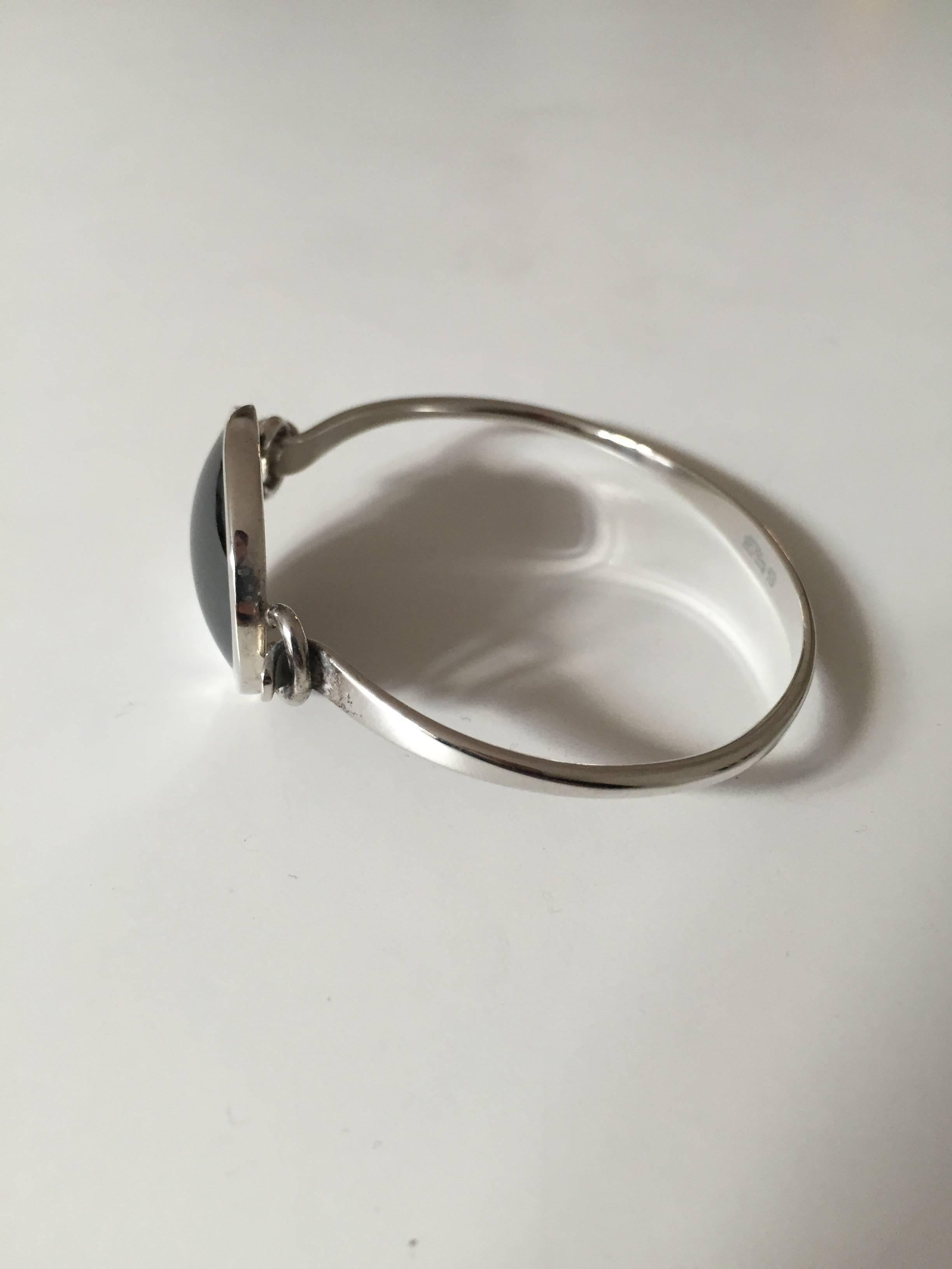 N.E. From Danish Sterling Silver Bracelet with Hematite Stone 1