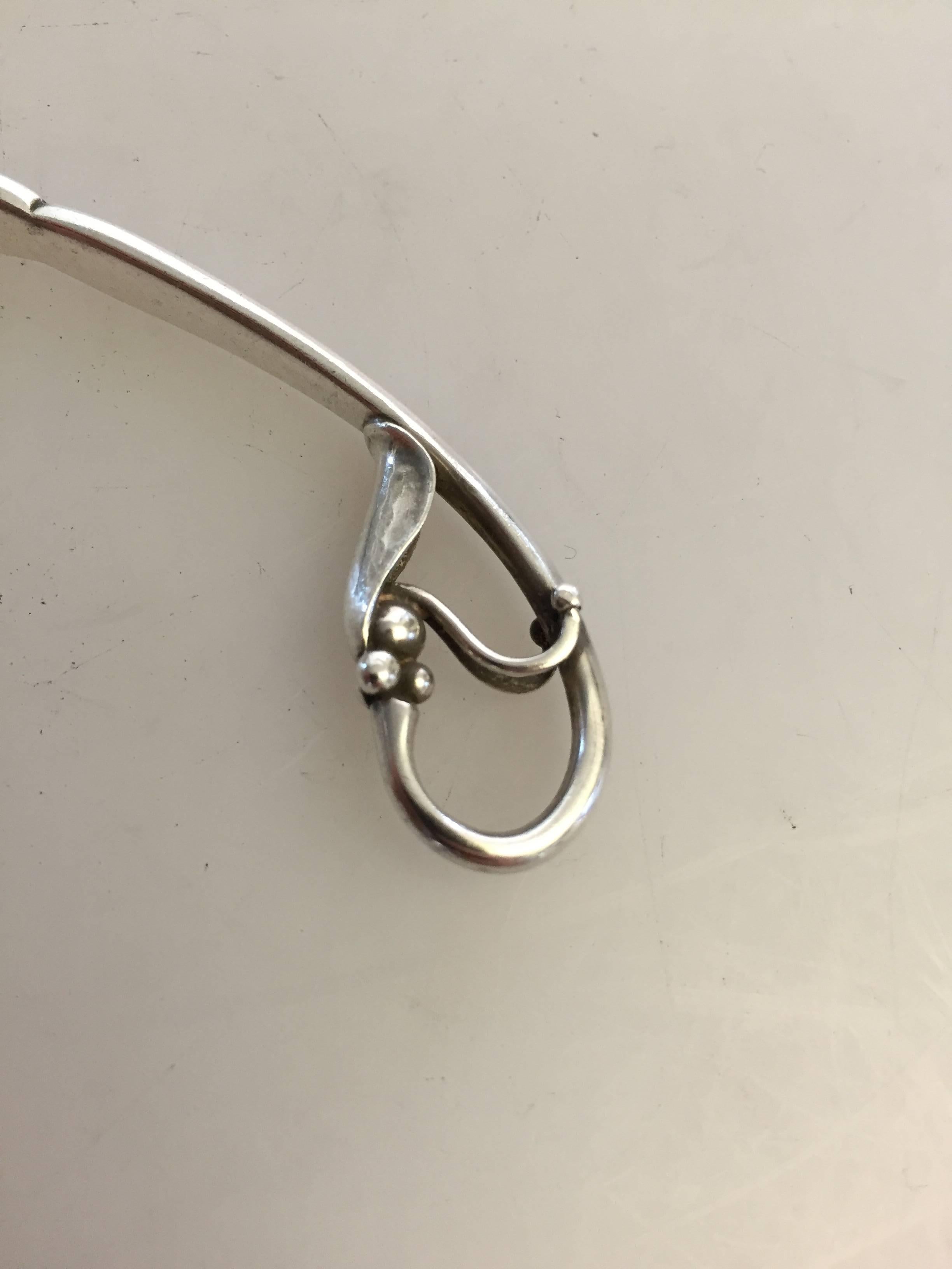 Danish Georg Jensen Sterling Silver Ornamental Cocktail Fork #21 For Sale