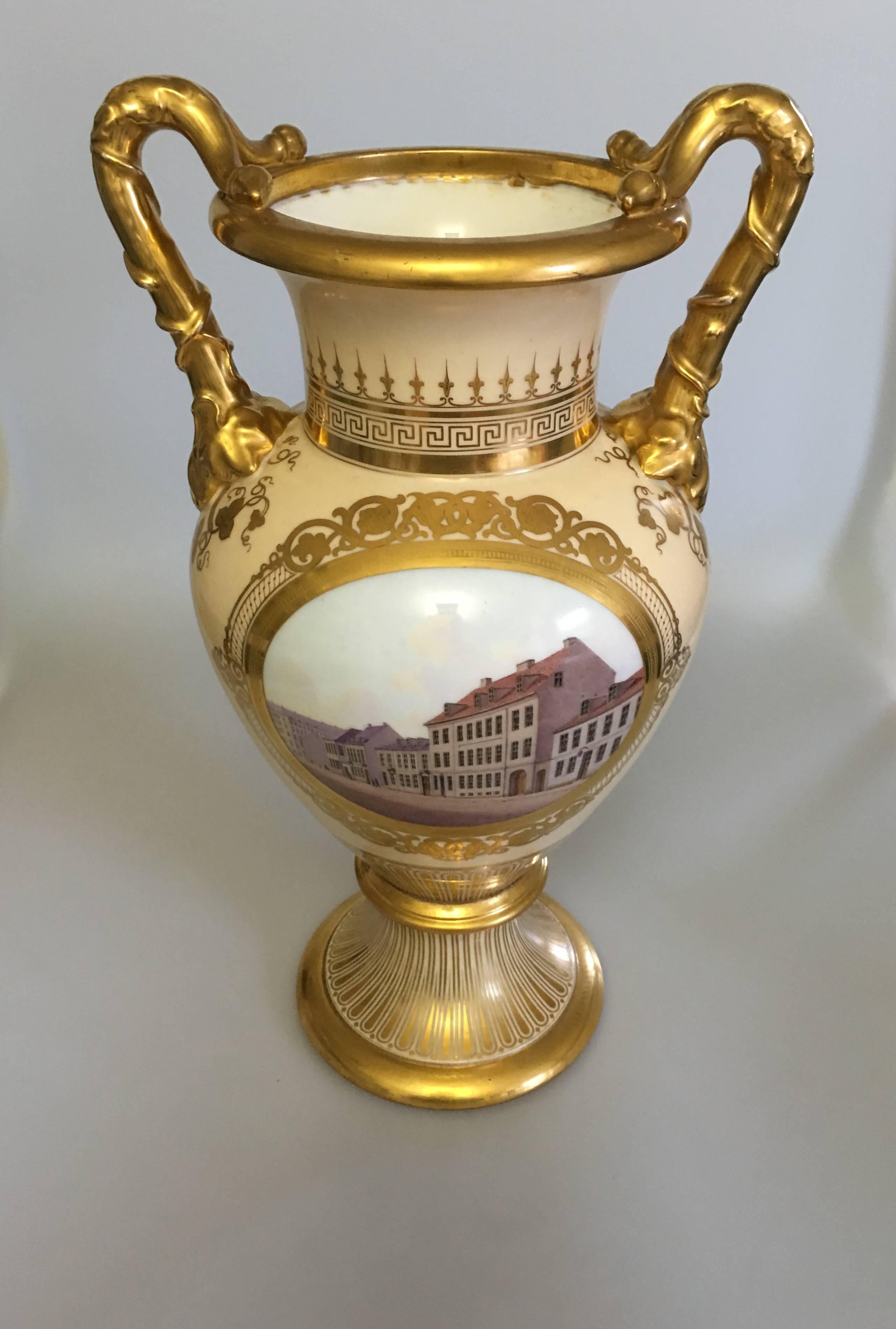 Danish 19th Century Bing & Grondahl Ornamental Two-Handled Vase  For Sale