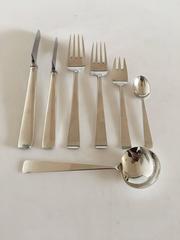 Georg Jensen Sterling Silver Margrethe Cutlery or Flatware Set for People, 40 P