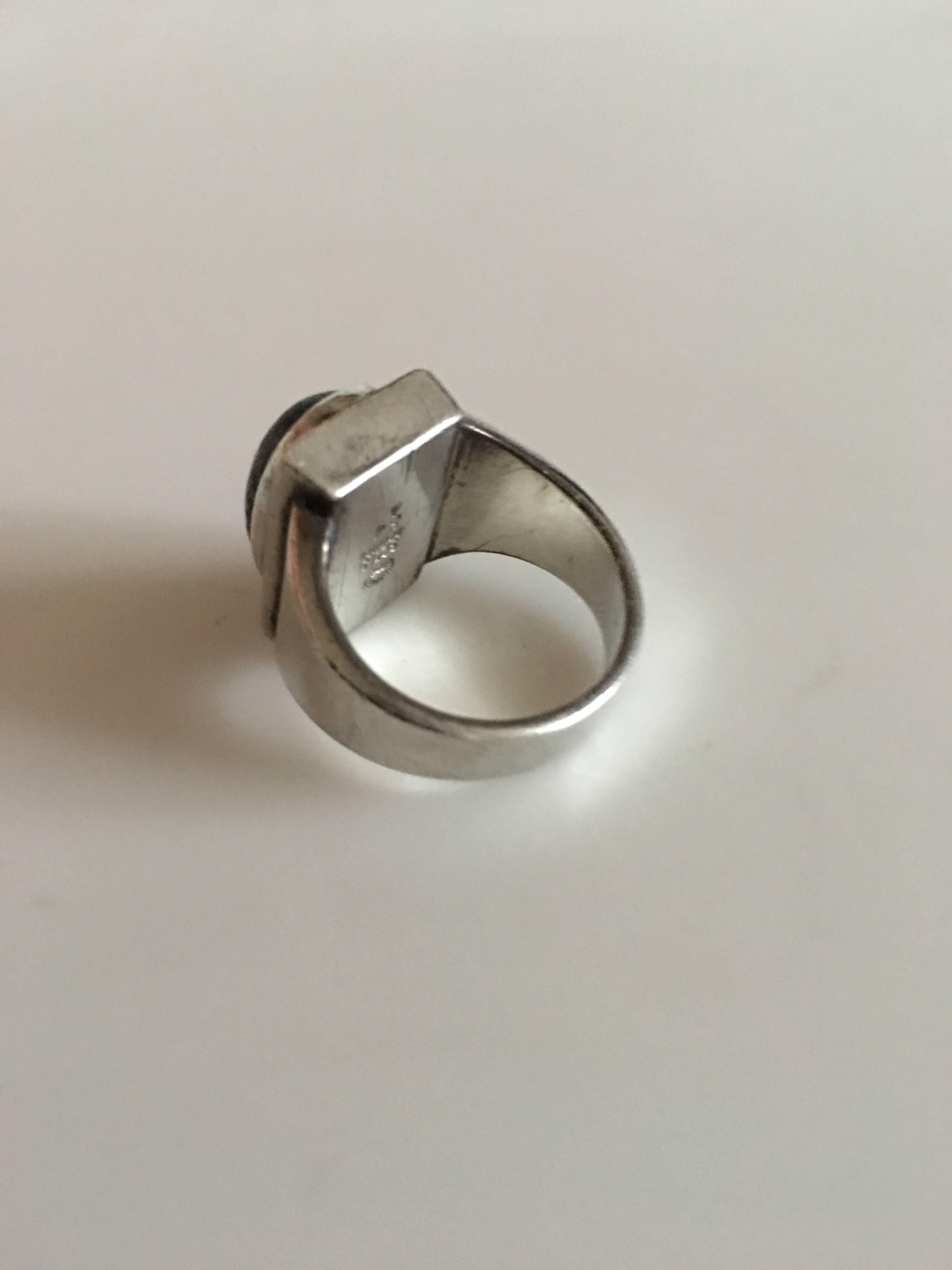 Danish Georg Jensen Sterling Silver Ring #84A with Lapis Lazuli