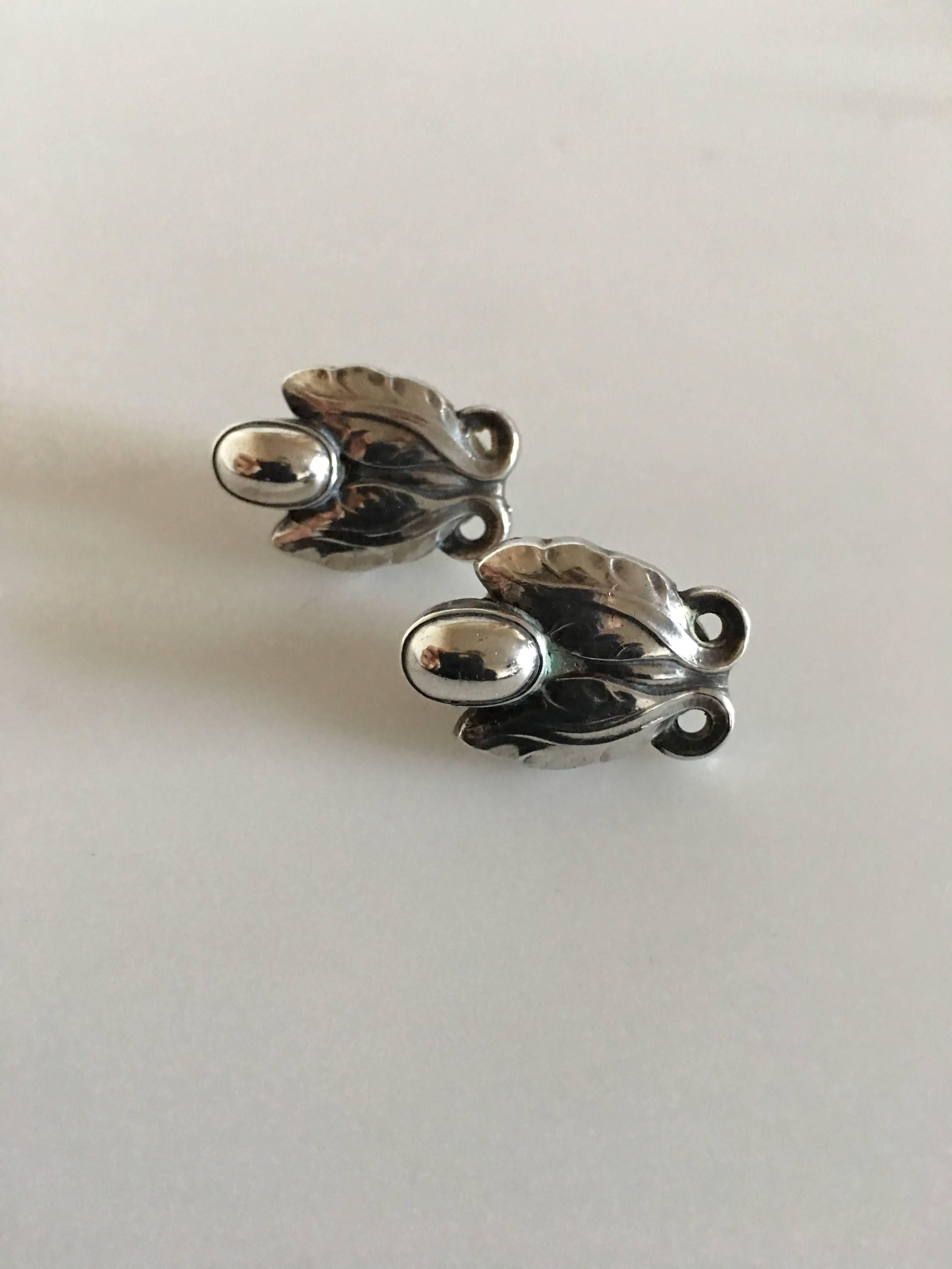 Georg Jensen sterling silver ear clips #108. Measures 2.3cm / 9/10
