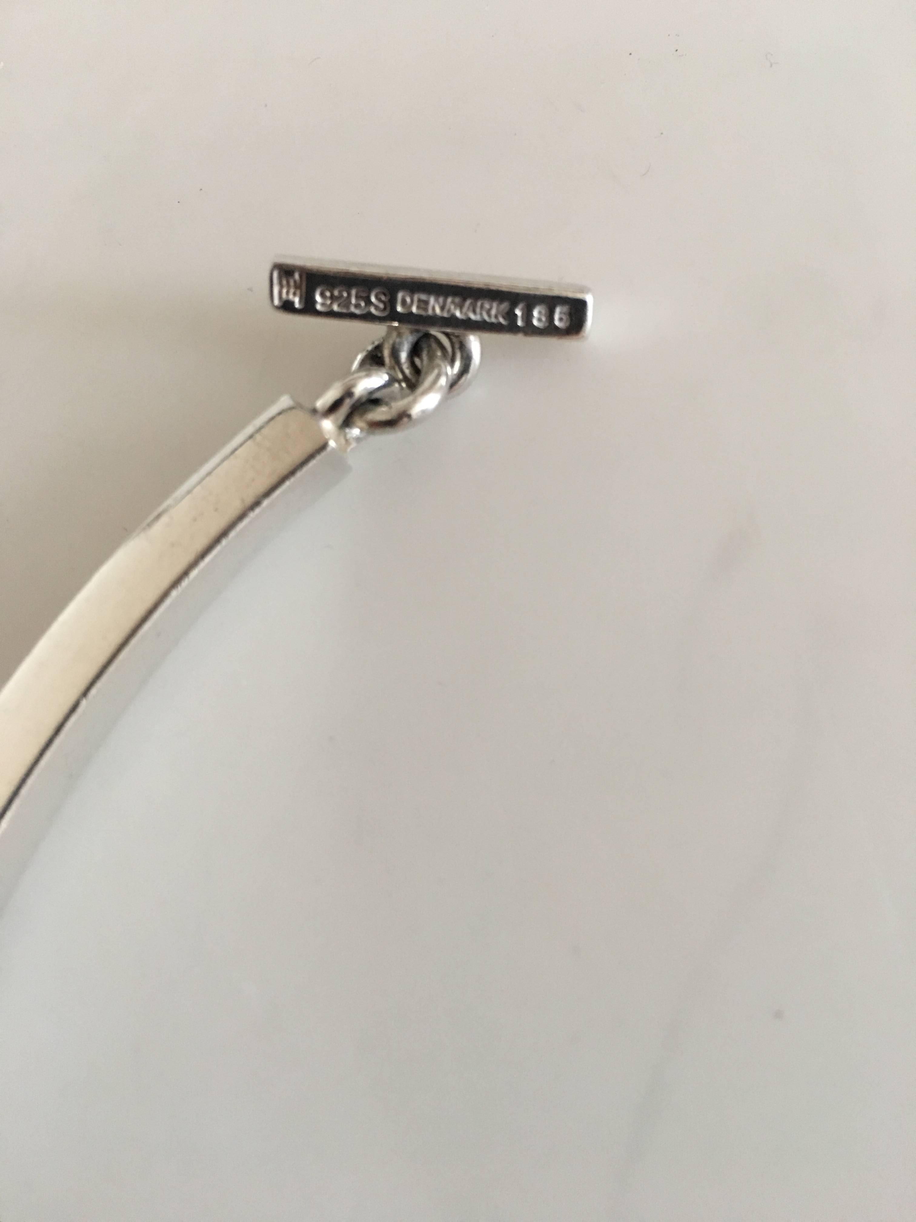 Hans Hansen sterling silver necklace #185. In shape of curved rectangular links. Measures: 37 cm L (14 9/16