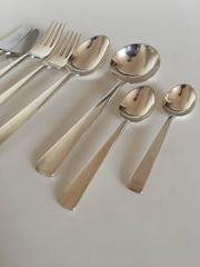 Georg Jensen Sterling Silver Margrethe Flatware Set for Five Person, 38 Pieces