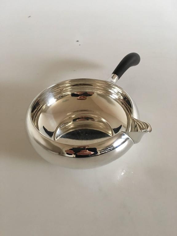 Danish Svend Toxværd Silver Sauce Bowl with Wooden Handle For Sale