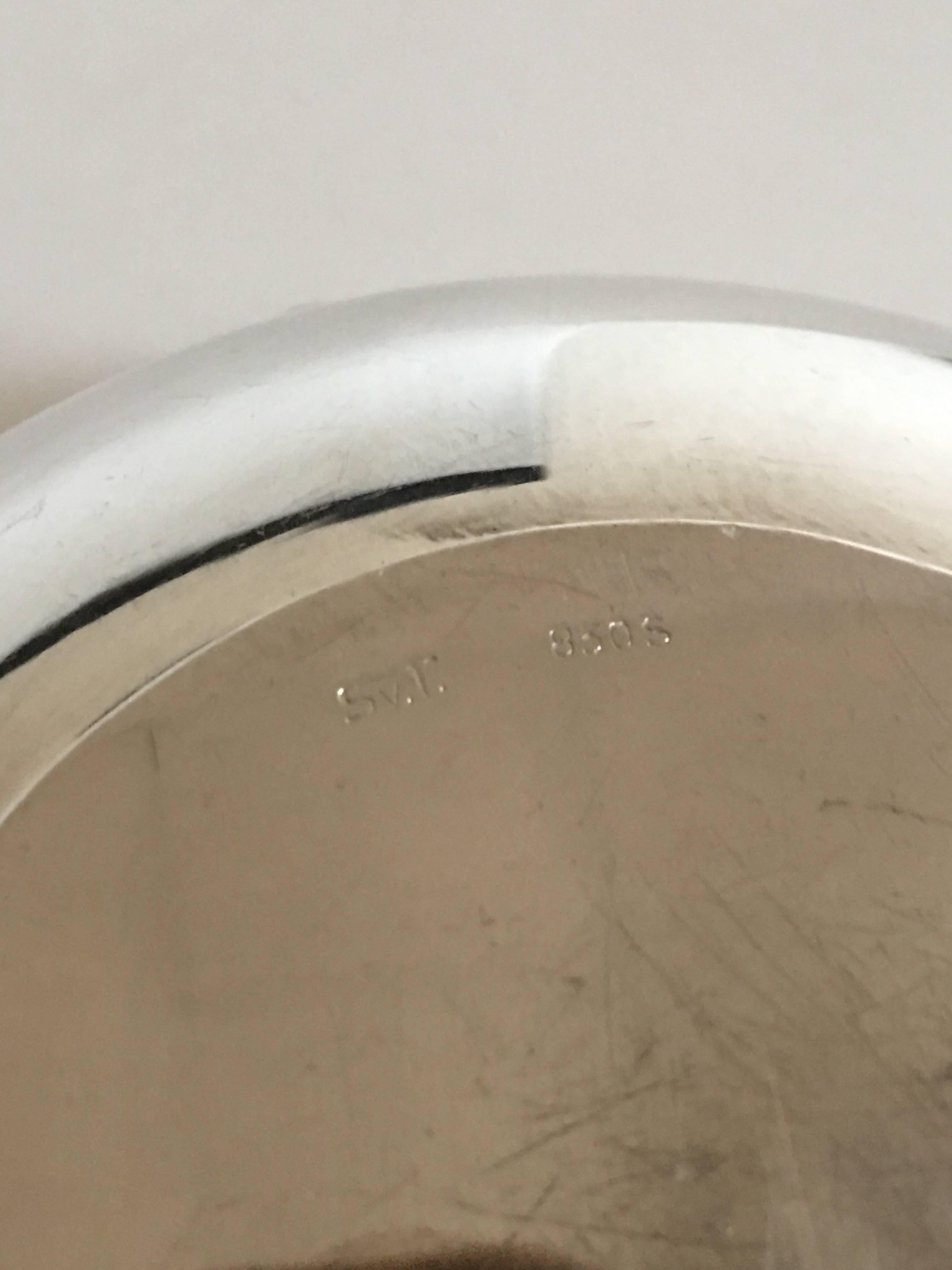 Svend Toxværd Silver Sauce Bowl with Wooden Handle In Excellent Condition For Sale In Copenhagen, DK
