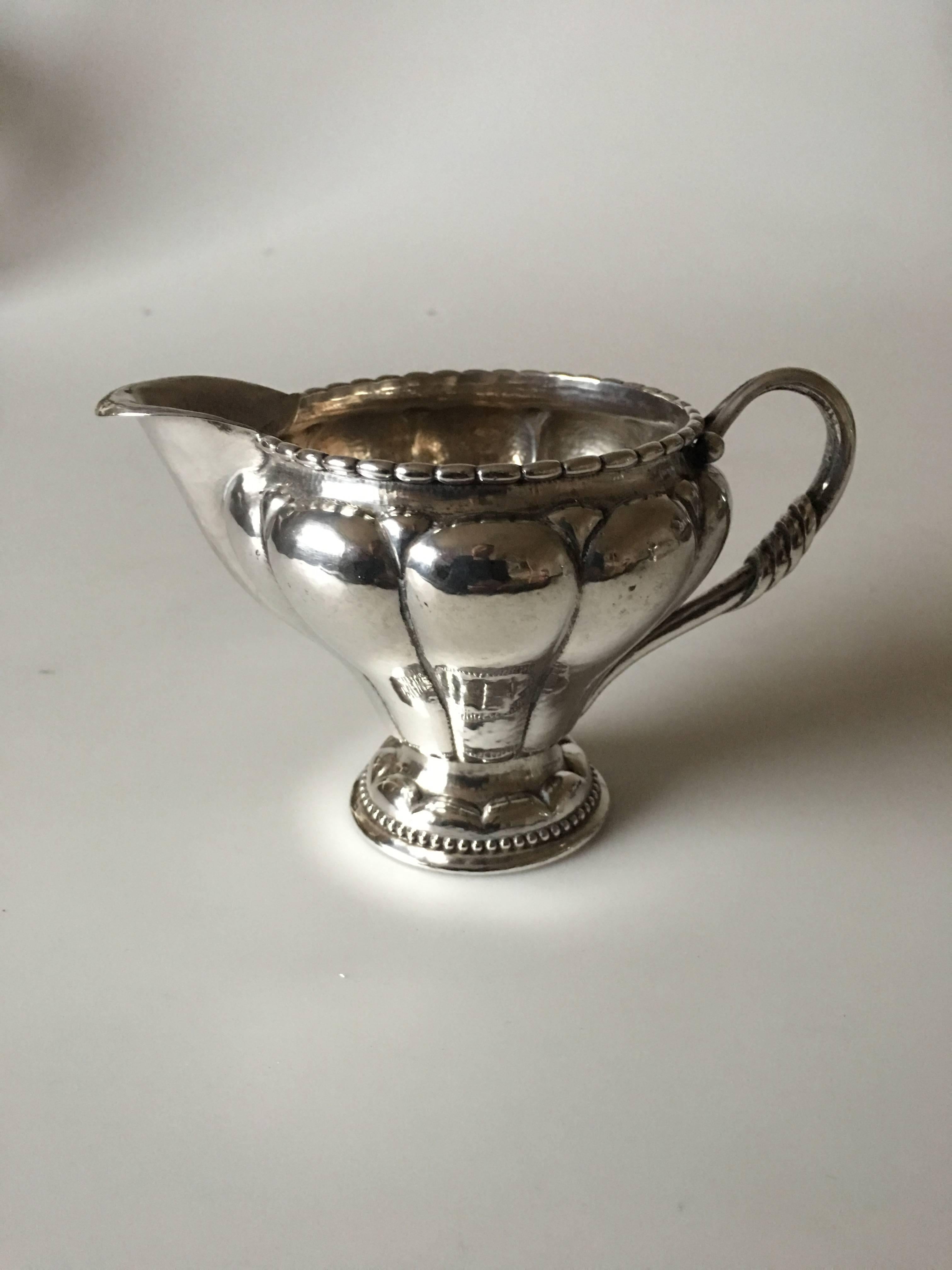 20th Century Georg Jensen Tea Set #26 in Silver with Early Marks from 1904-1908 For Sale