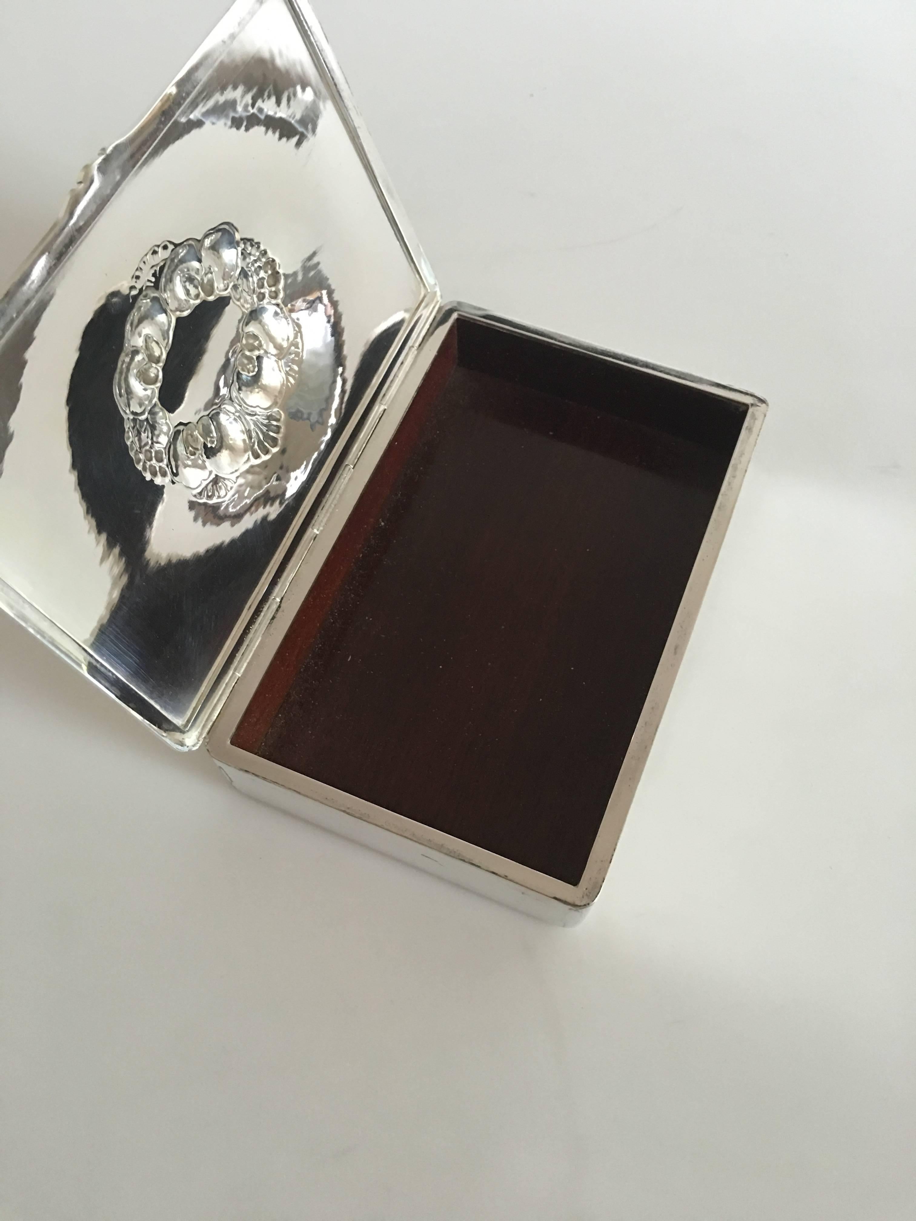 Georg Jensen sterling silver box or cigarette box #507A. 9.5 x 14.5 x 2.7 cm (3 47/64