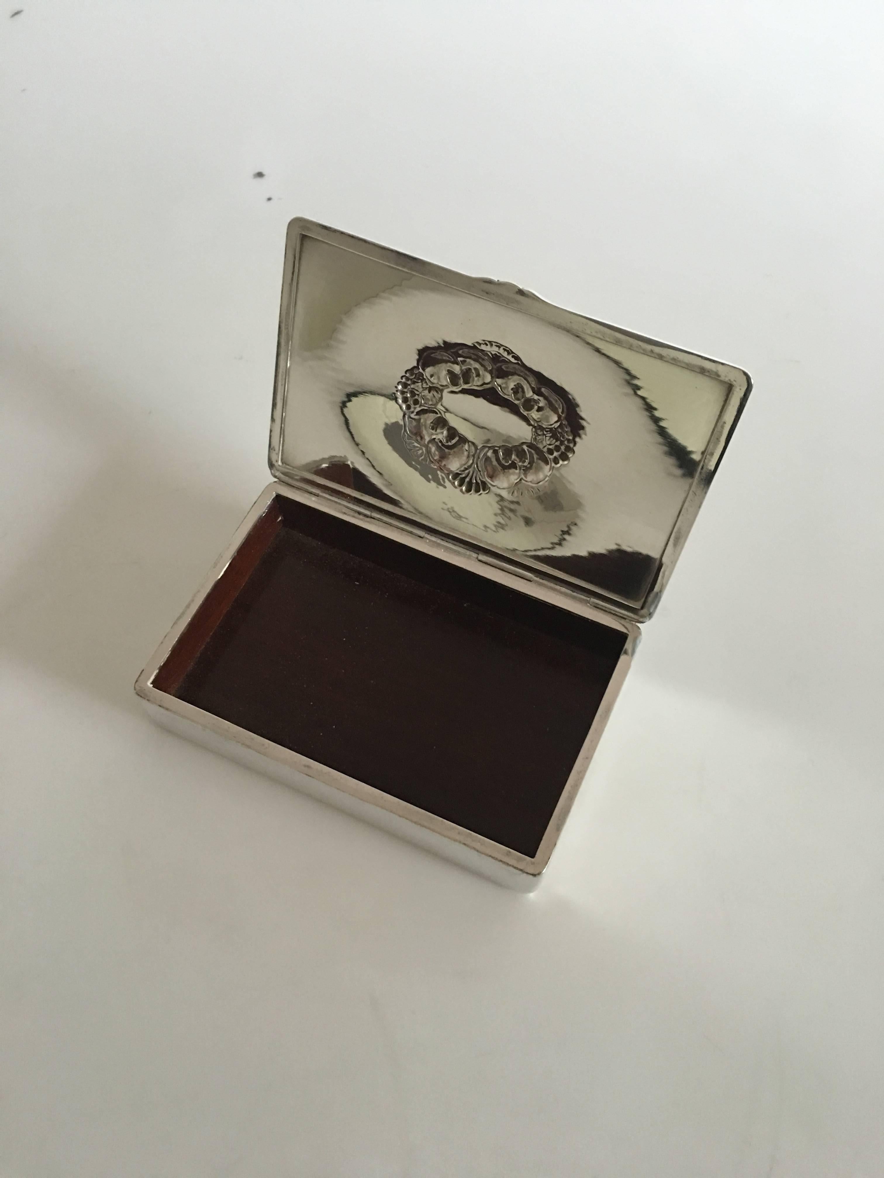 Georg Jensen Sterling Silver Box or Cigarette Box #507A In Excellent Condition For Sale In Copenhagen, DK