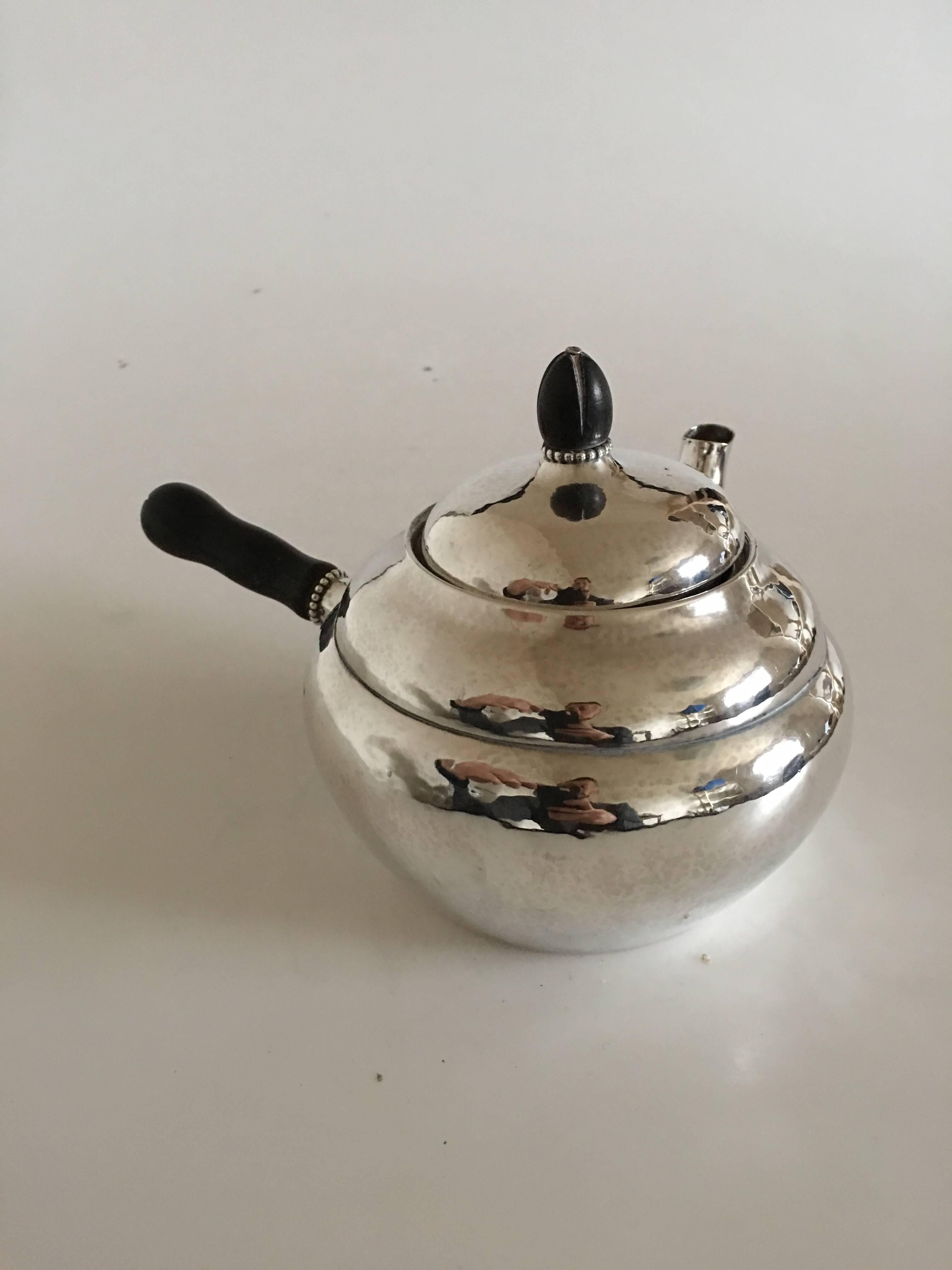 Danish Georg Jensen Sterling Silver Tea Pot #1A with Ebony