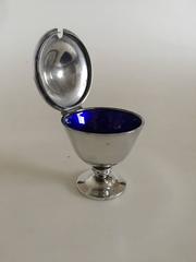 Georg Jensen Sterling Silver Johan Rohde Mustard Egg #876 with Blue Enamel