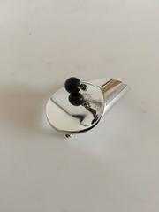 Georg Jensen Sterling Silver Nanna et Jorgen Ditzel Brooch #336 with Black Stone