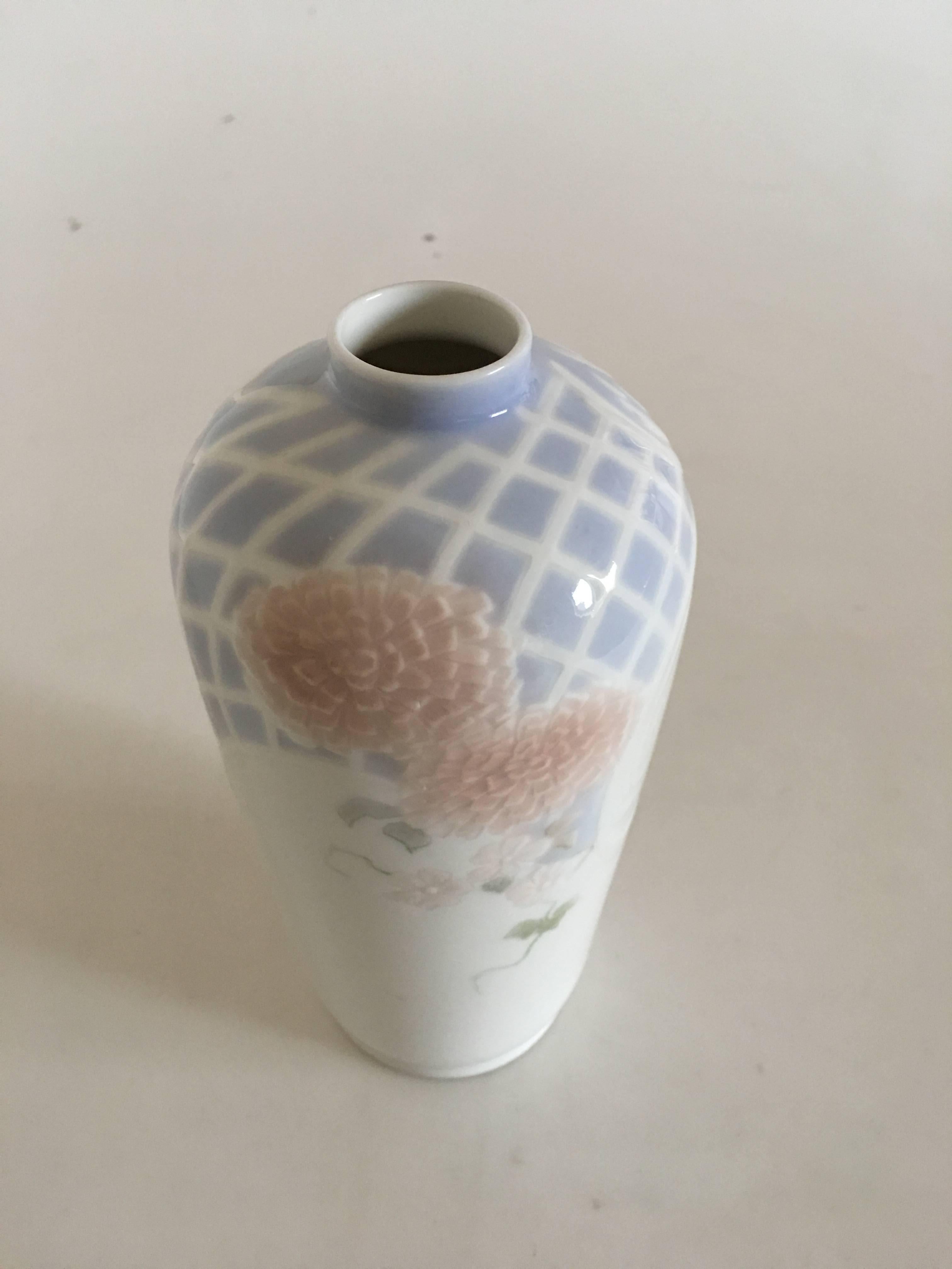 Danish Royal Copenhagen Relief Bas Patterned Vase by Anna Smidth For Sale