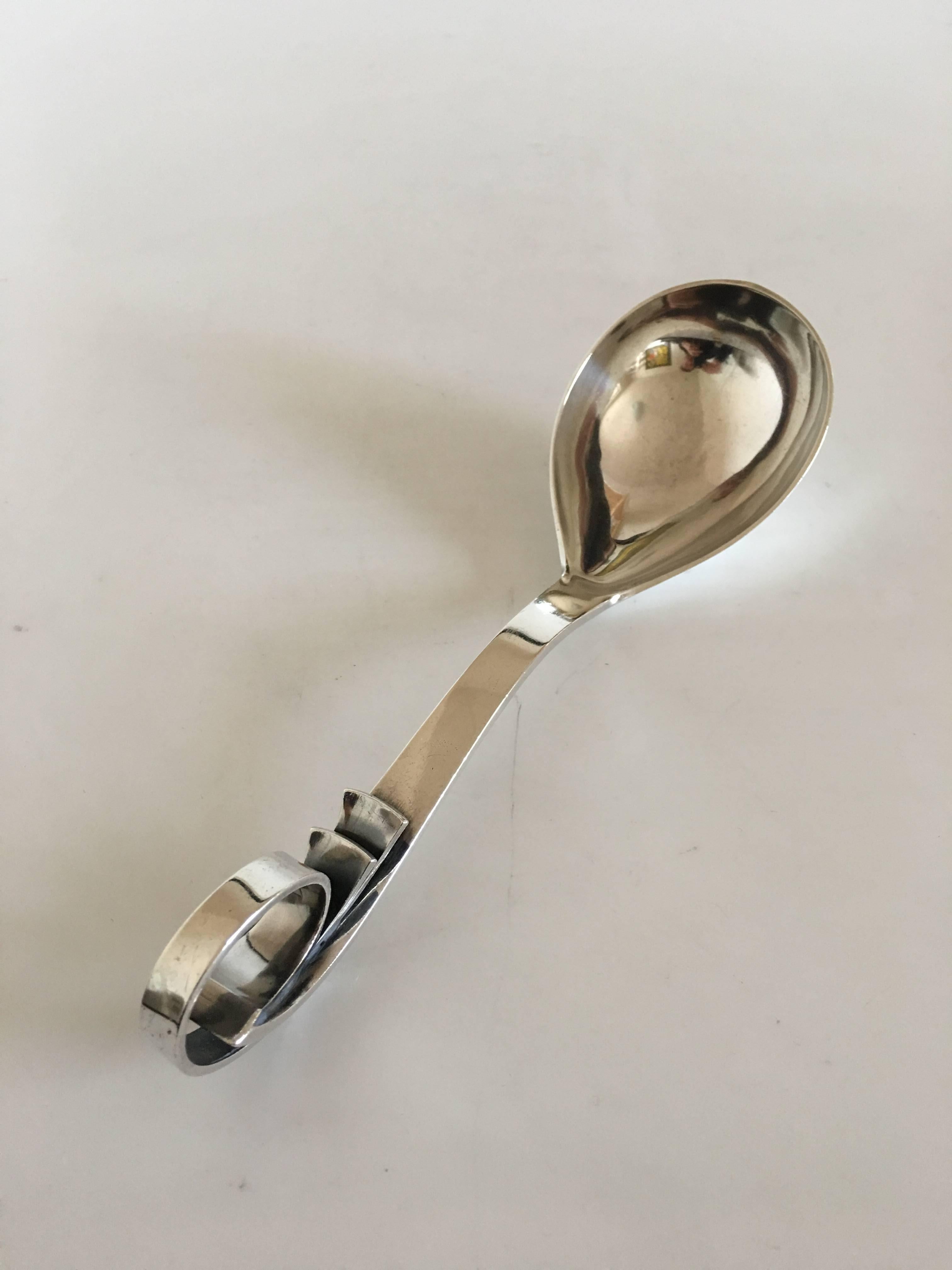 Hans Hansen sterling silver ornamental serving spoon / Ladle from 1934. 22.5 cm L (8 55/64