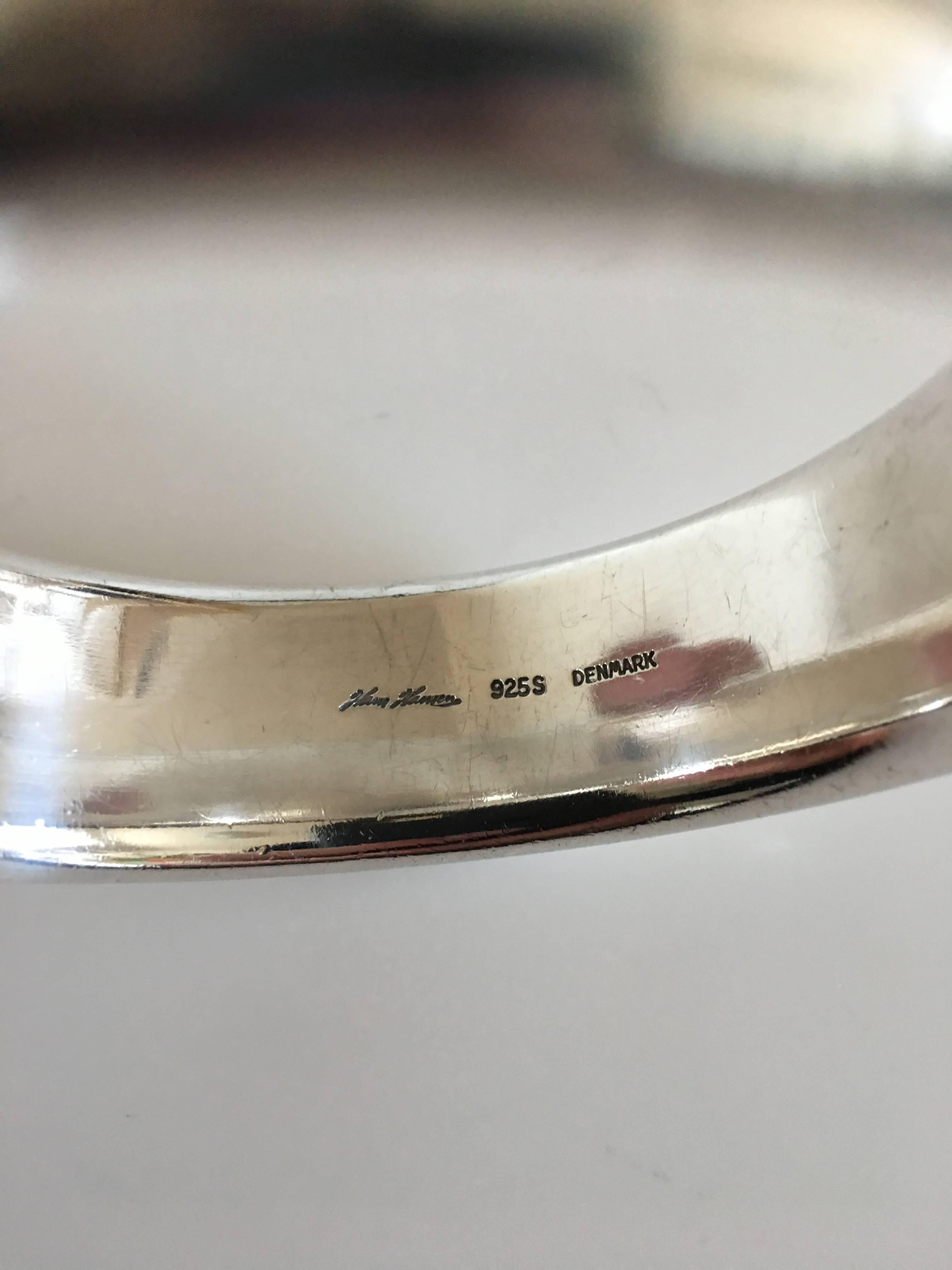 Danish Hans Hansen Large Sterling Silver Bangle Bracelet